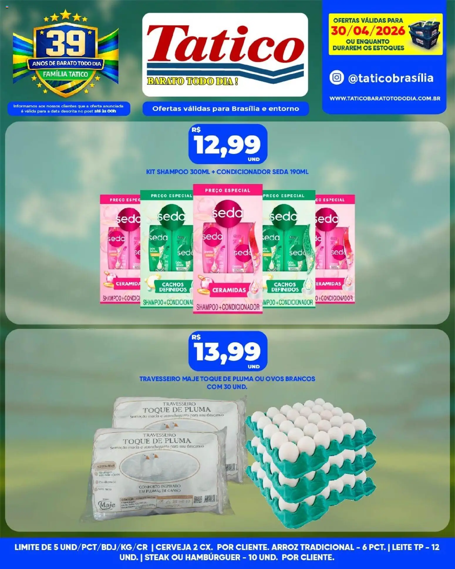 Tatico Folheto - válido de 01.05.2026 | Página: 28 | Produtos: Condicionador, Travesseiro, Leite, Ovos