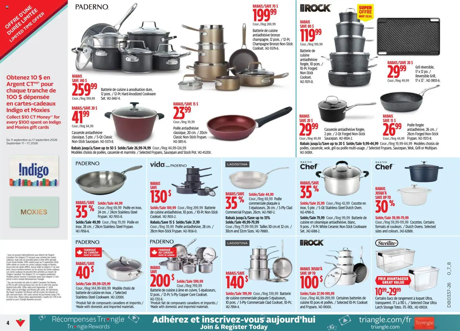 Canadian Tire flyer valid from Sep 10, 2026 | Page: 4 | Products: Champagne, Grill, Batteries