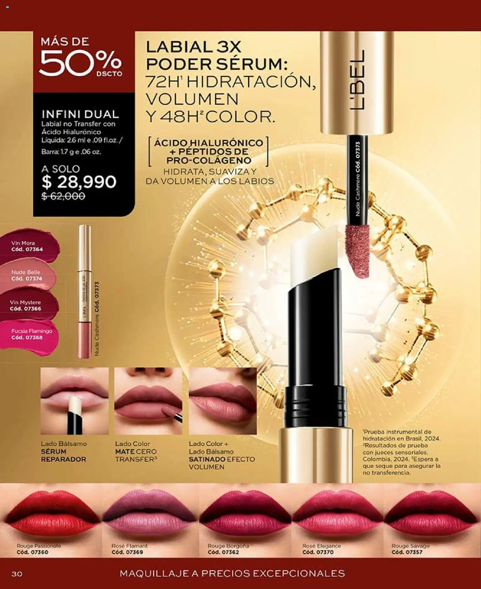 L'Bel revista - valida desde el 07/09/2026 | Página: 30 | Productos: Bálsamo, Serum, Maquillaje, Mora