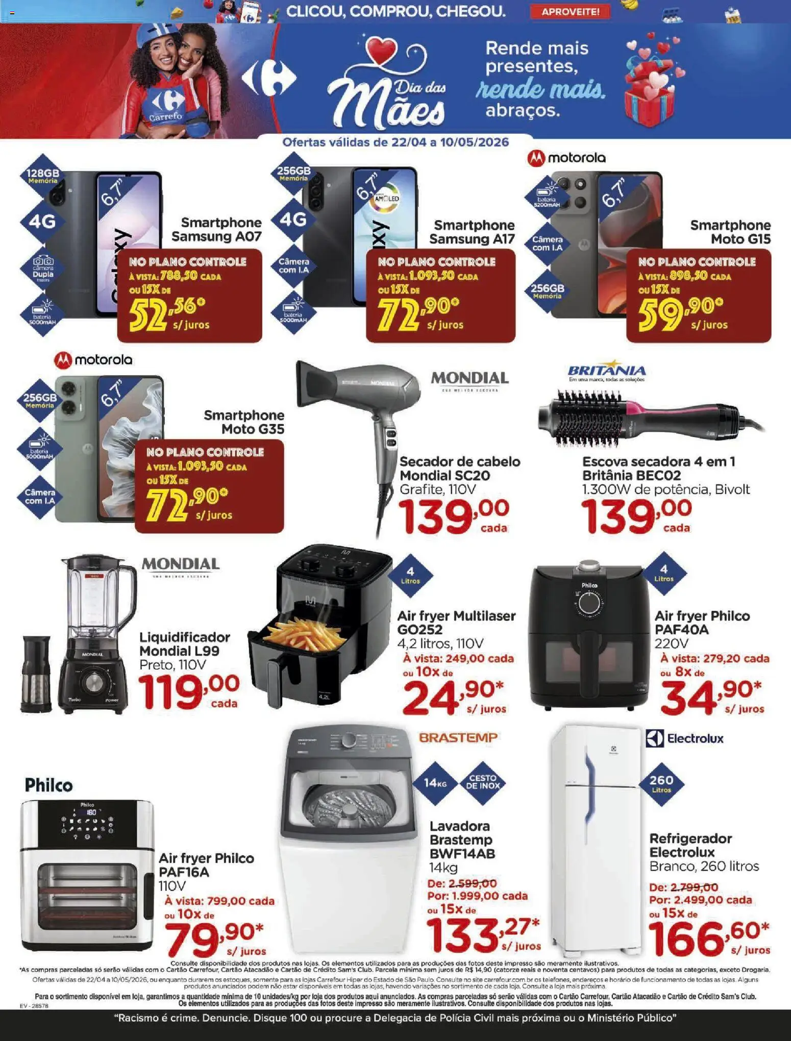 Carrefour Folheto - válido de 22.04.2026 | Página: 11 | Produtos: Refrigerador, Escova, Bateria, Câmera