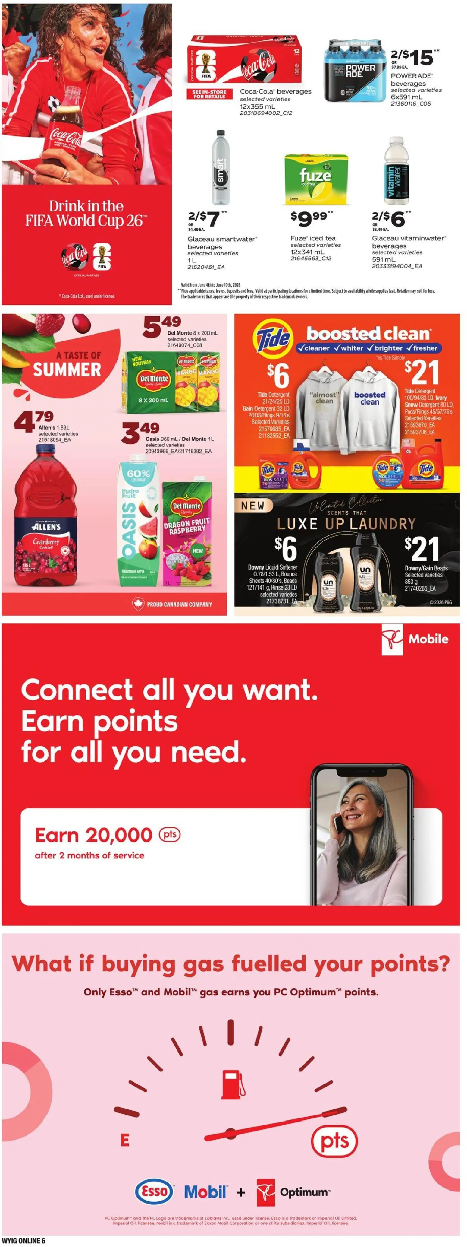 Loblaws flyer valid from 04.06.2026 | Page: 12 | Products: Tea, PC, Detergent, Oil