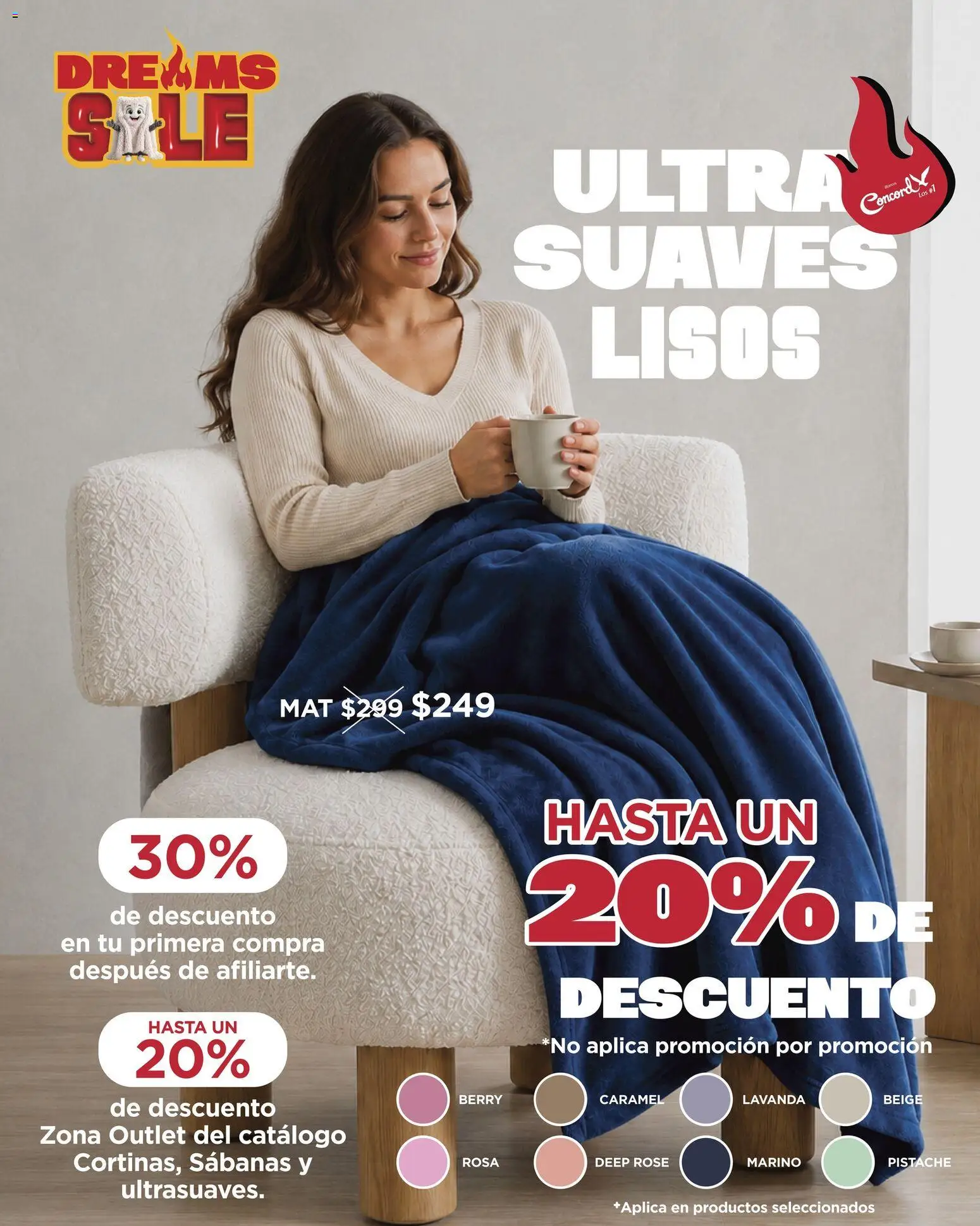 Nuevas ofertas de Colchas Concord válidas en toda la República Mexicana desde el 25.05.2026. ¡Encuentra las mejores ofertas en Colchas Concord Dreams Sale! | Página: 5 | Productos: Sabanas