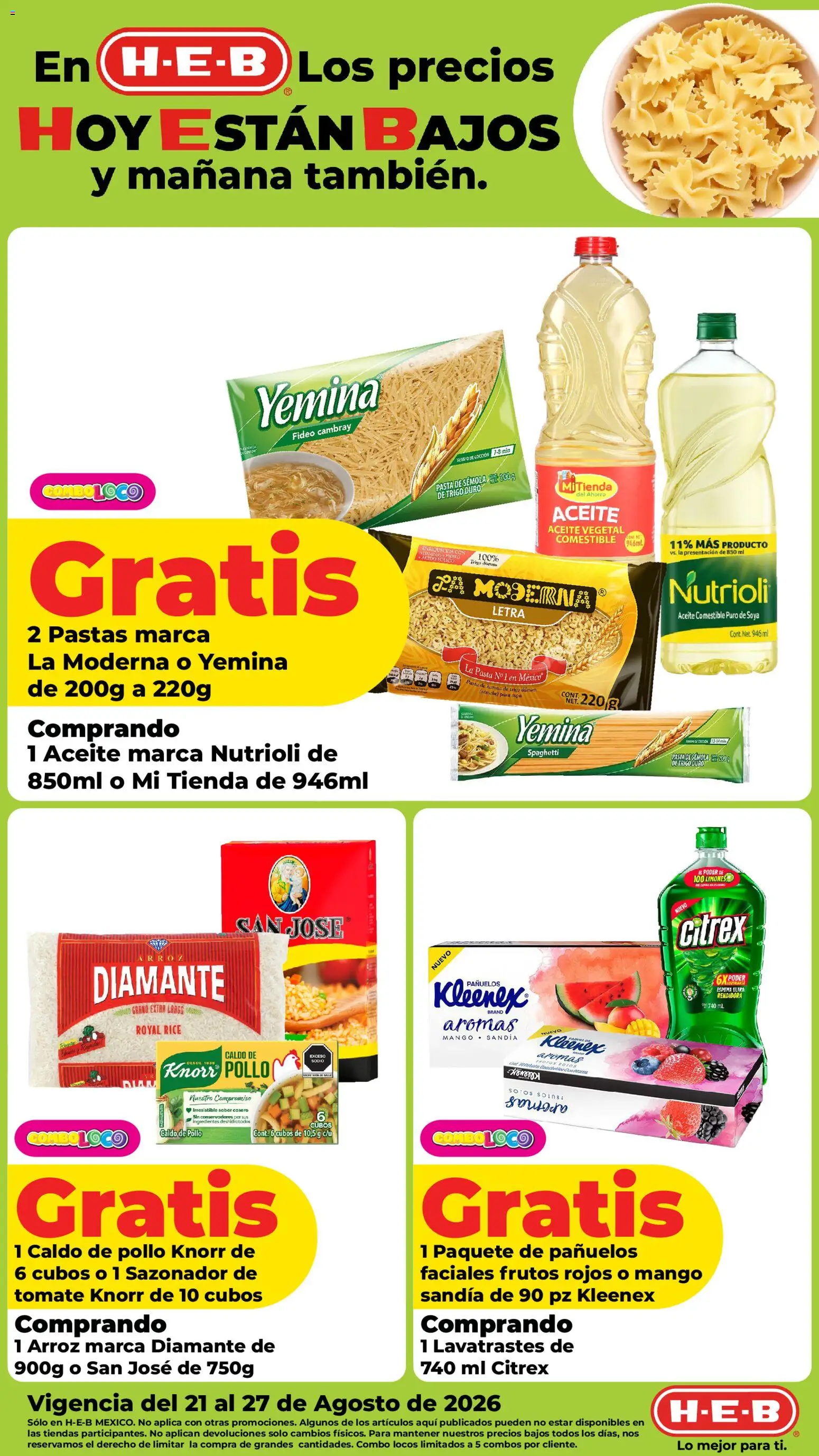Nuevas ofertas de H-E-B válidas en toda la República Mexicana desde el 21/08/2026. ¡Encuentra las mejores ofertas en H-E-B folleto! | Página: 6 | Productos: Aceite vegetal, Tomate, Mango, Pasta