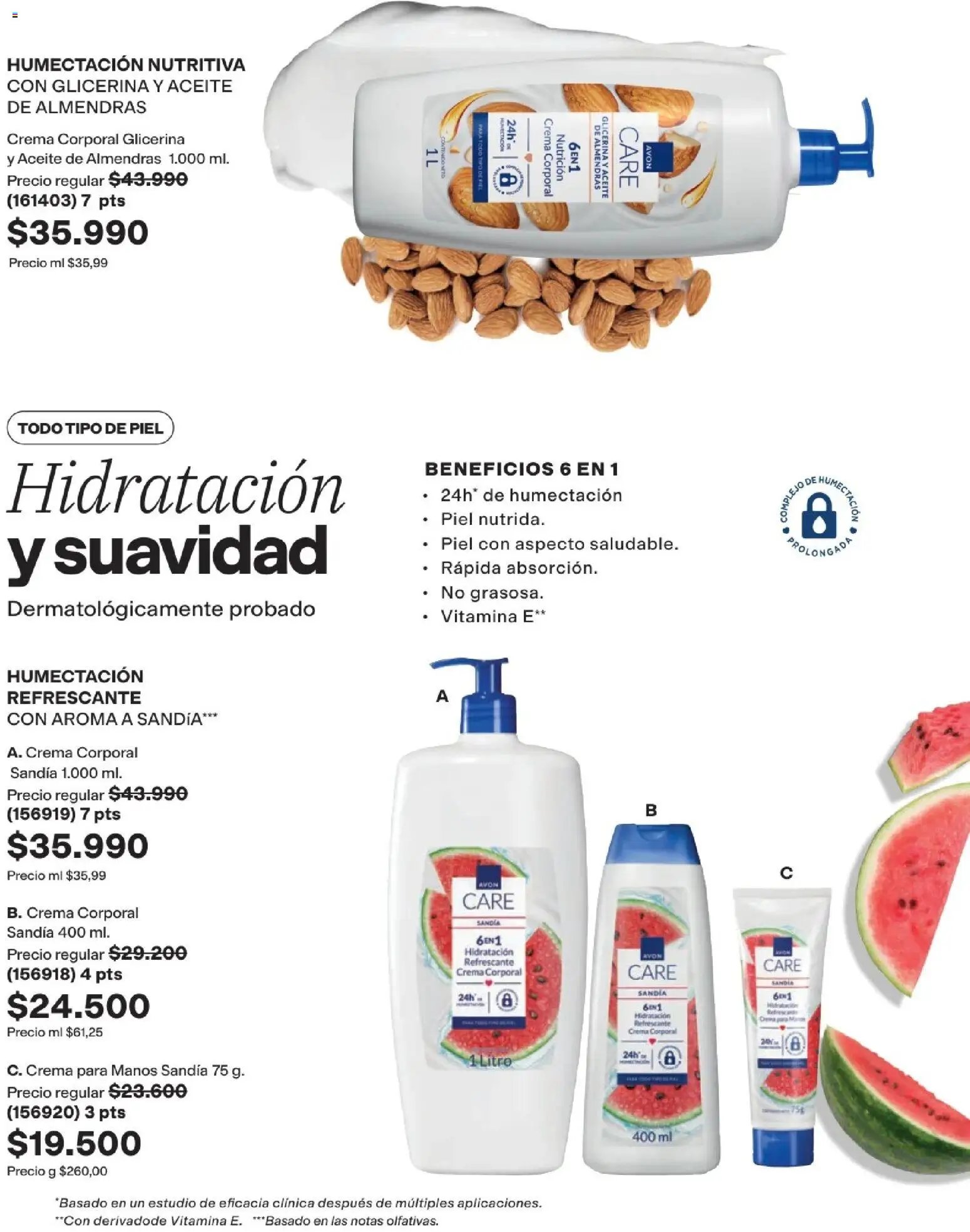 Avon revista - valida desde el 01.09.2026 | Página: 154 | Productos: Almendras, Crema, Aceite