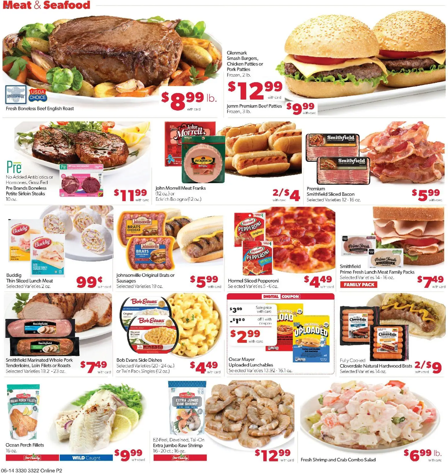 Family Fare Weekly Ad - MN - valid from 14.06.2026 | Page: 6 | Products: Pork, Beef, Salad, Seafood