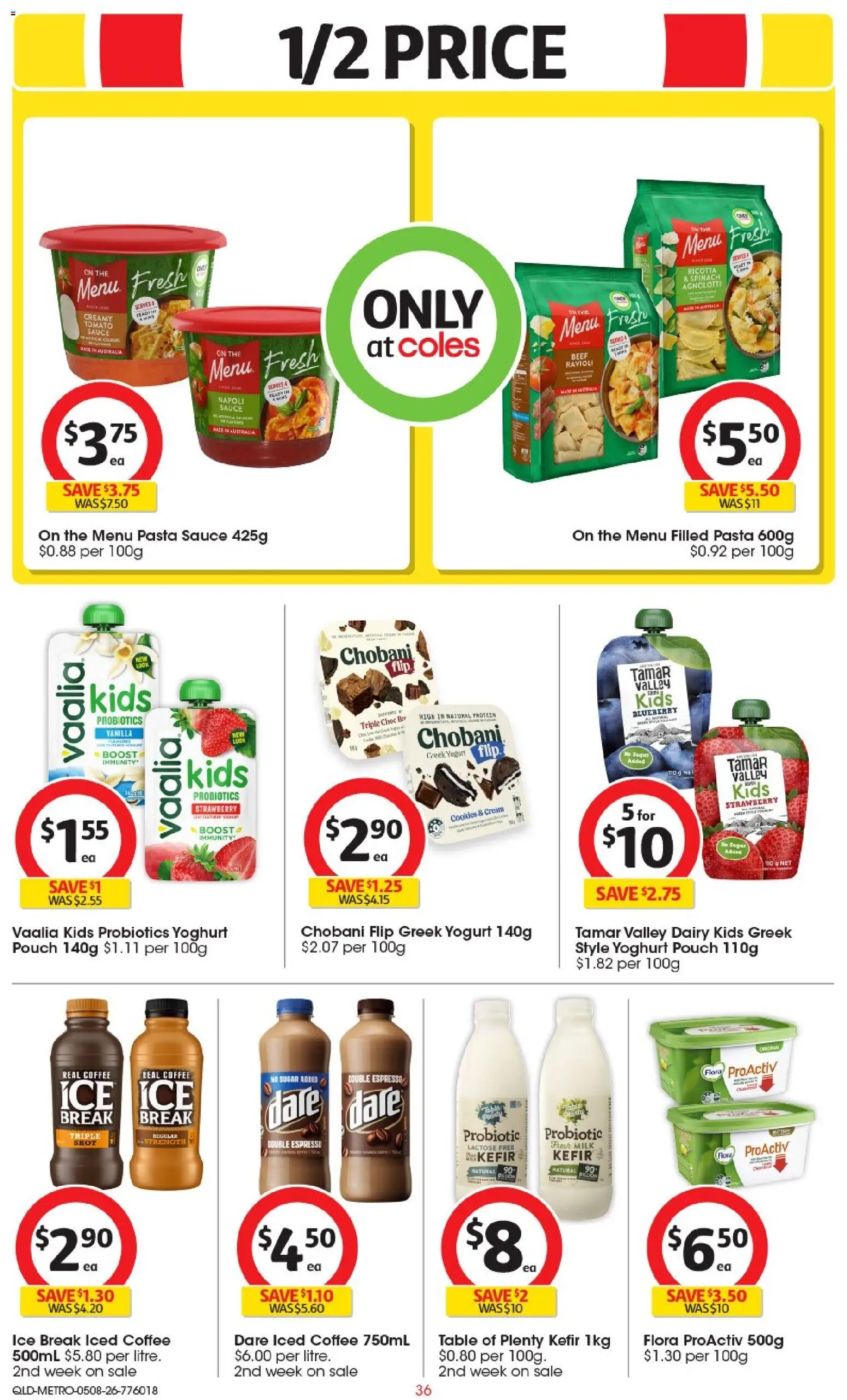 Coles catalogue - valid from 05/08/2026 | Page: 36 | Products: Table, Milk, Coffee, Spinach