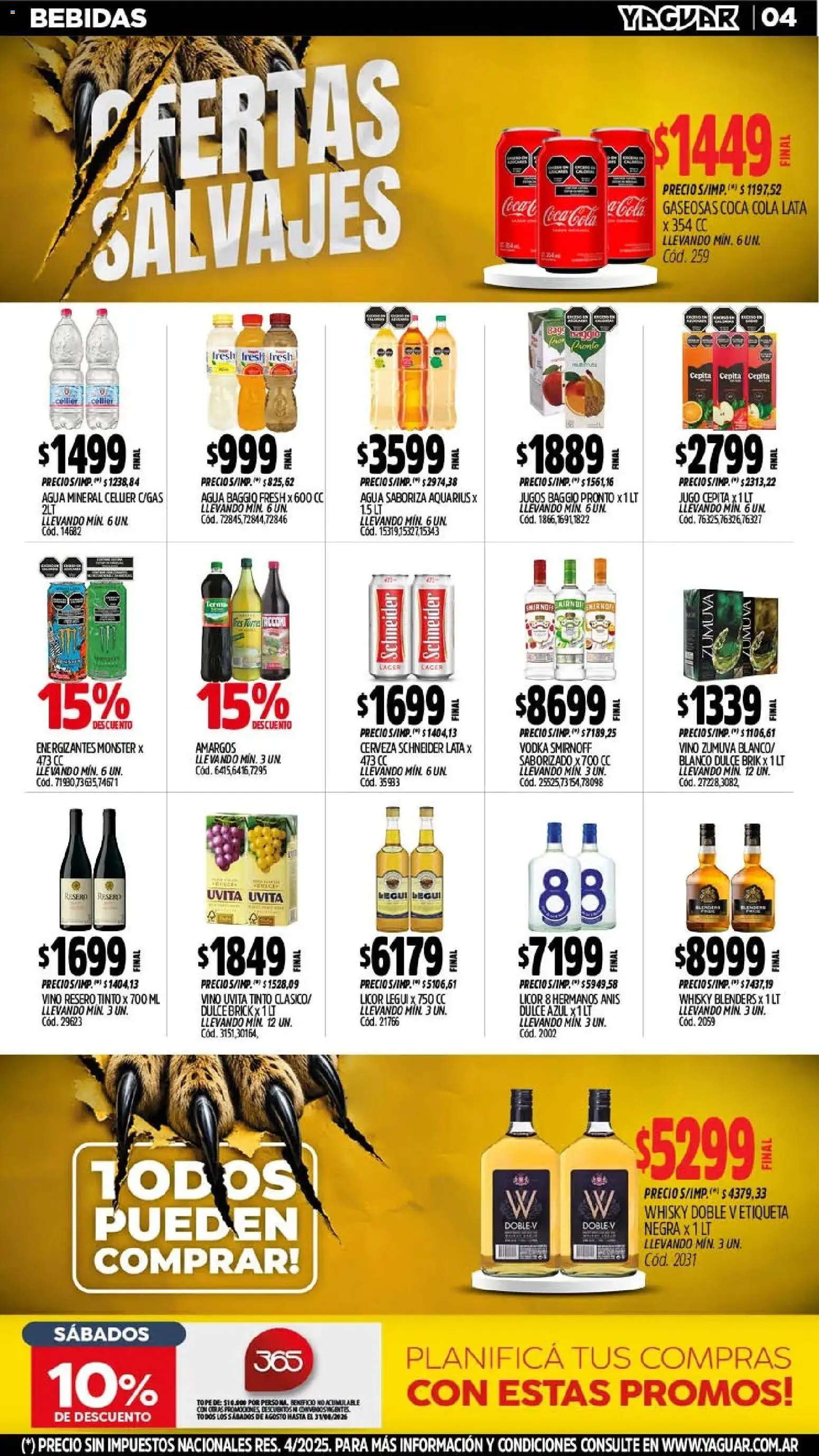 Yaguar - Oferta Semanal Trelew │ válido desde el 03/08/2026 | Página: 6 | Productos: Vodka, Whisky, Agua, Jugo