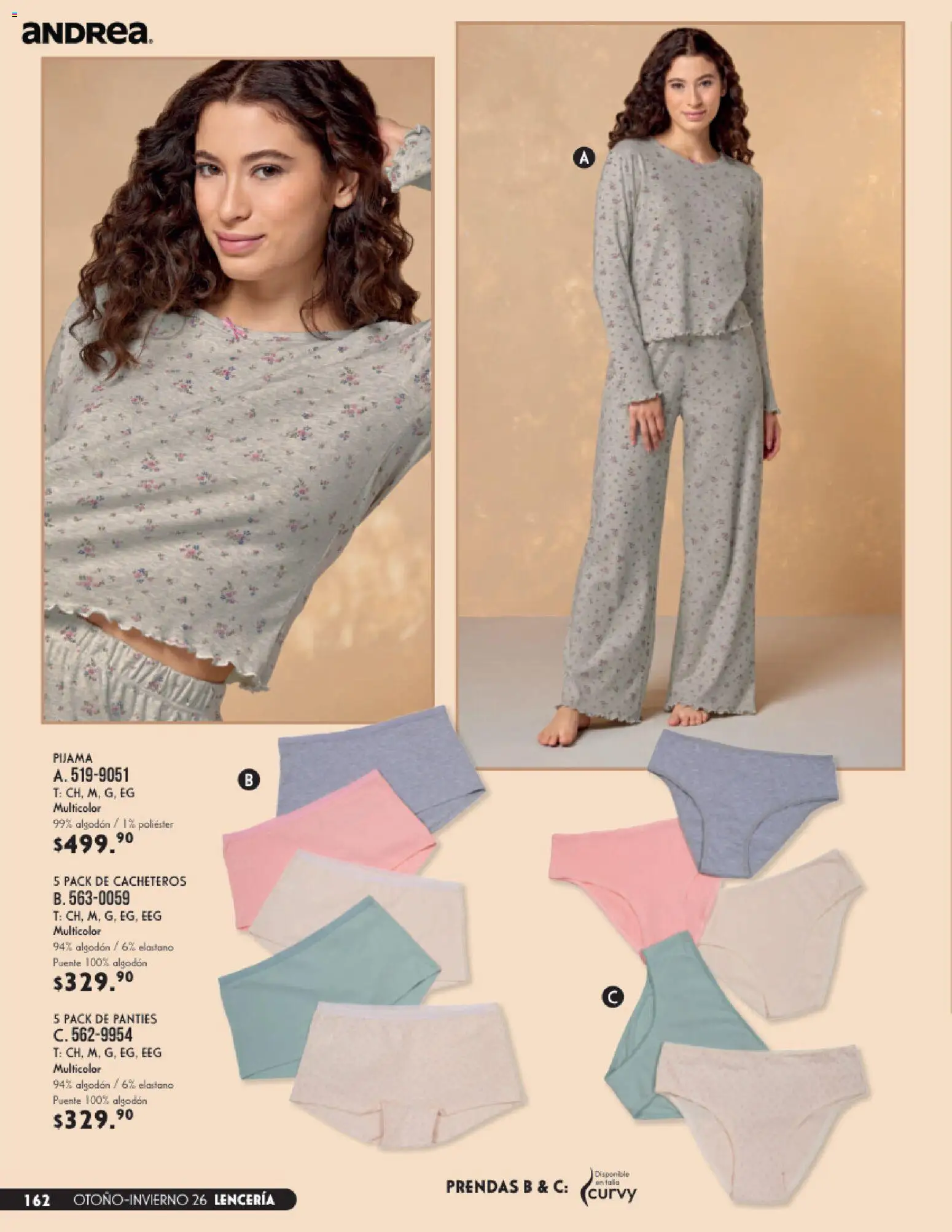Nuevas ofertas de Andrea válidas en toda la República Mexicana desde el 23/08/2026. ¡Encuentra las mejores ofertas en Andrea catálogo Lencería & vestir interior! | Página: 22 | Productos: Pijama, Algodón, Lenceria