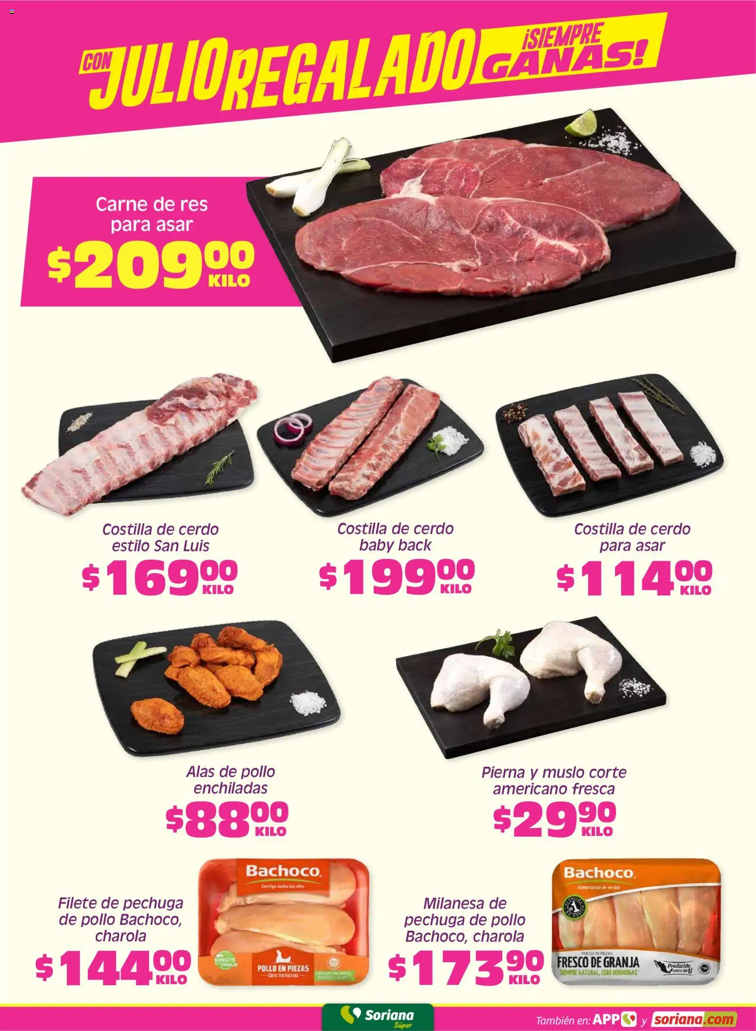 Nuevas ofertas de Soriana válidas en toda la República Mexicana desde el 22.05.2026. ¡Encuentra las mejores ofertas en Soriana Fin de Semana Súper: Saltillo y Torreón! | Página: 3 | Productos: Pollo, Milanesa, Cerdo, Res