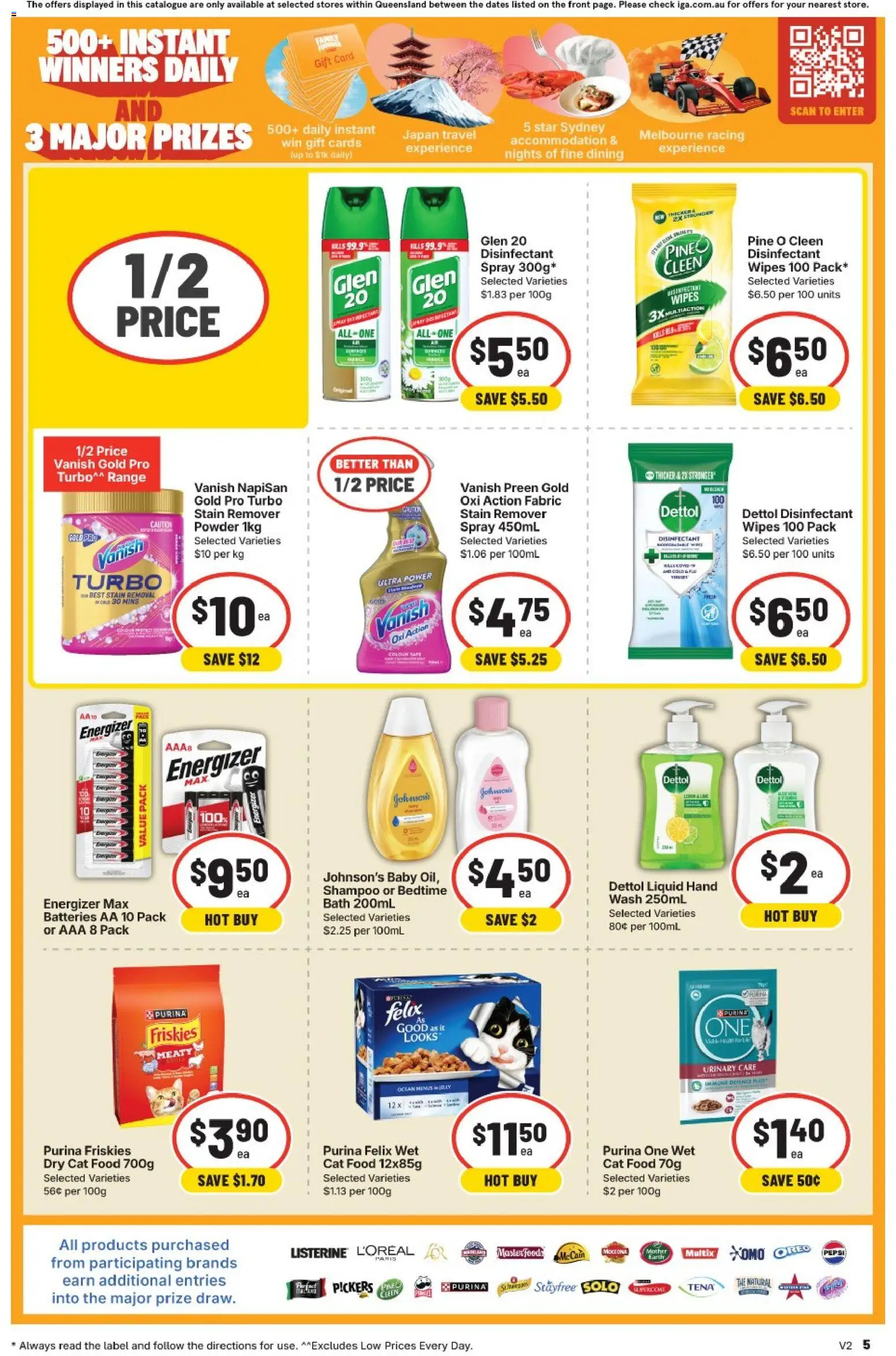 IGA catalogue - valid from 22/07/2026 | Page: 5 | Products: Bath, Shampoo, Stain remover, Batteries