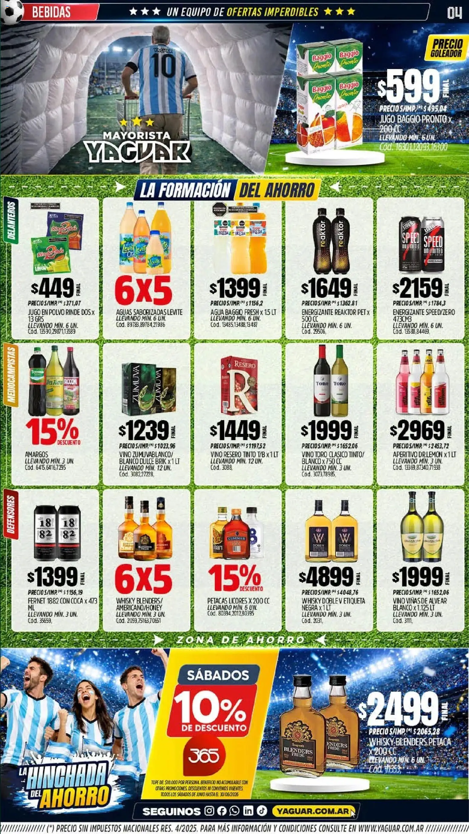 Yaguar - Oferta Semanal Salta │ válido desde el 08.06.2026 | Página: 5 | Productos: Whisky, Fernet, Agua, Vino