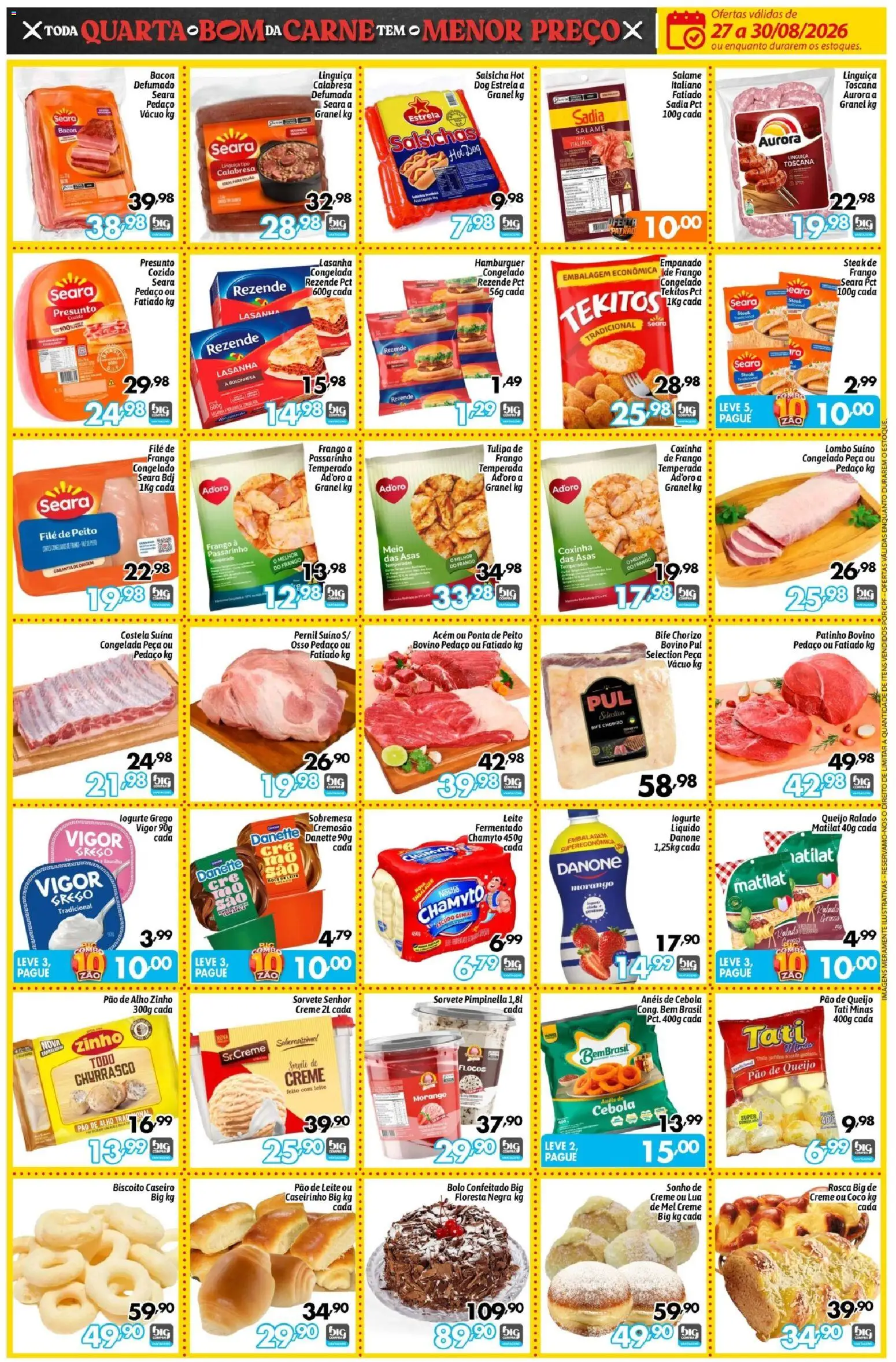 Big Compra Folheto - válido de 27/08/2026 | Página: 3 | Produtos: Salsichas, Lombo, Carne, Bolo