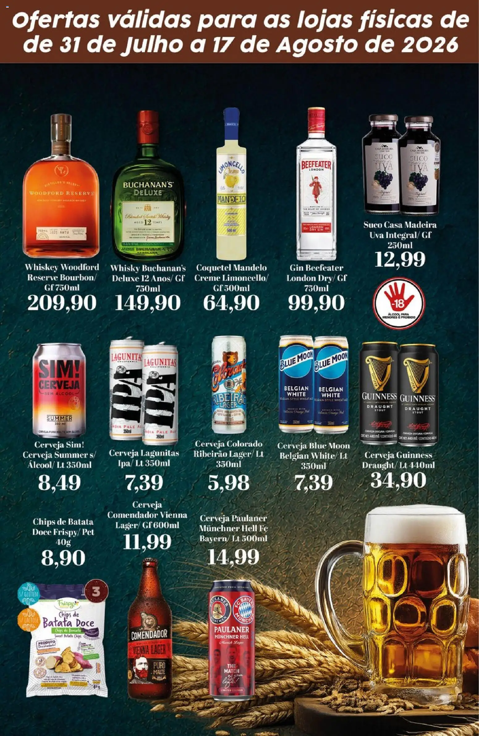 Tauste Folheto - válido de 31/07/2026 | Página: 7 | Produtos: Whisky, Suco, Gin, Batata