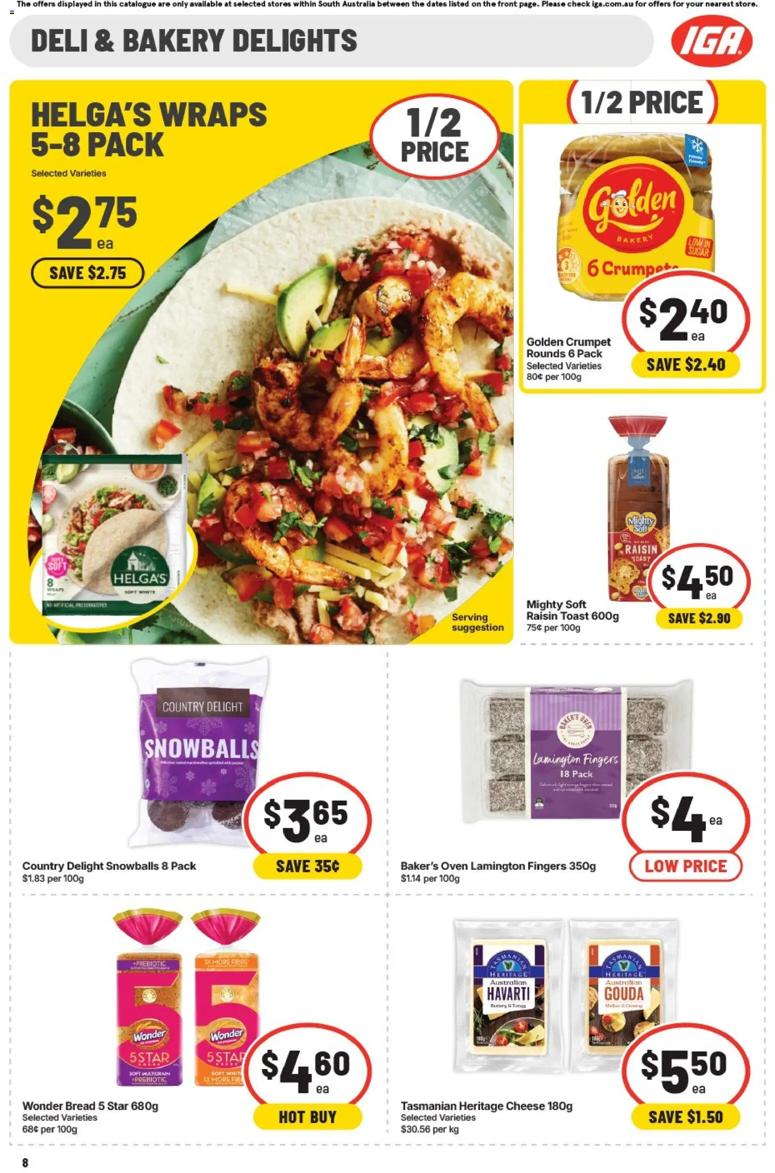 IGA catalogue - valid from 09/09/2026 | Page: 9 | Products: Crumpets, Cheese, Bread, Bakery