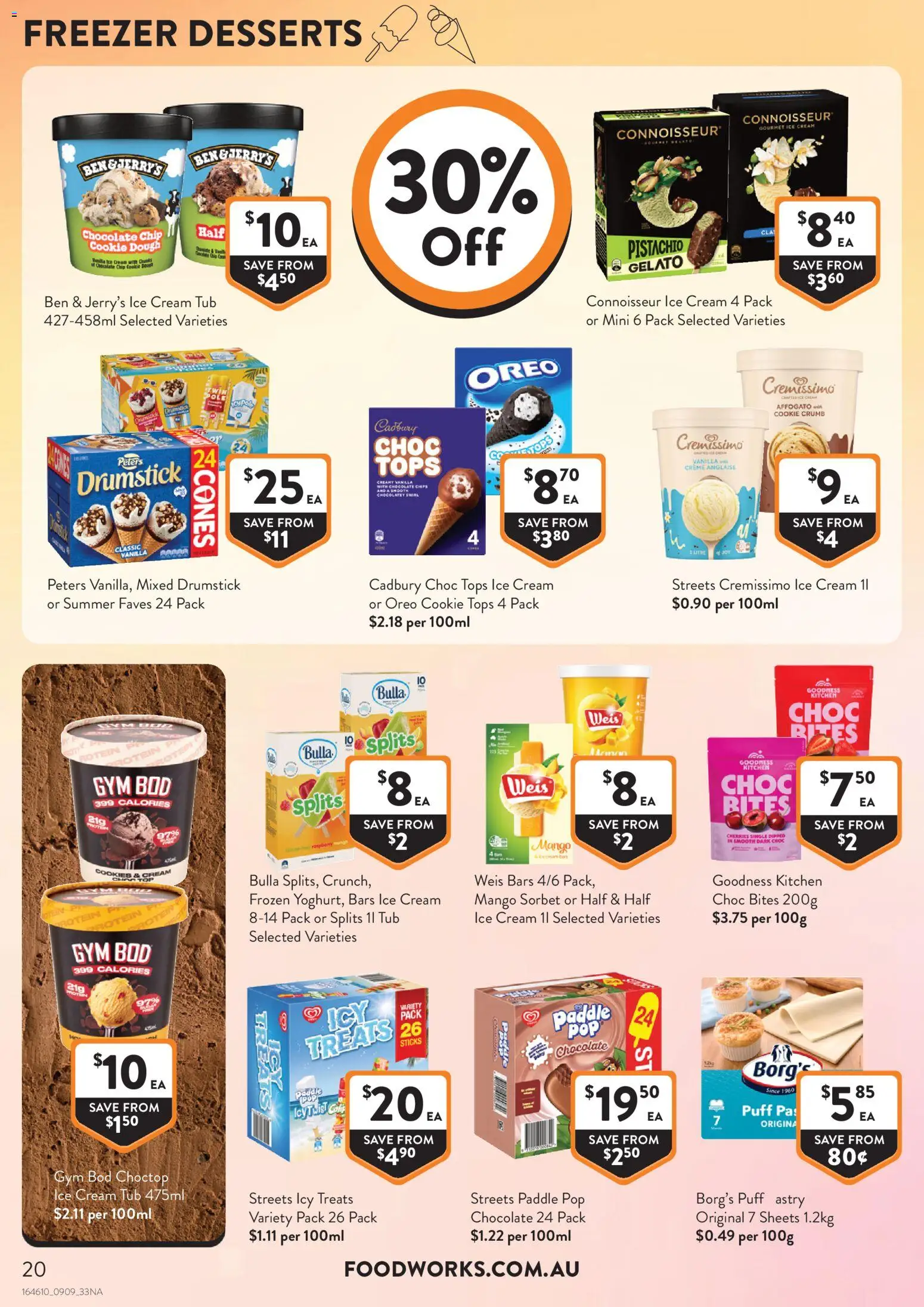 Foodworks catalogue - valid from 09/09/2026 | Page: 20 | Products: Protein, Desserts, Dough, Freezer