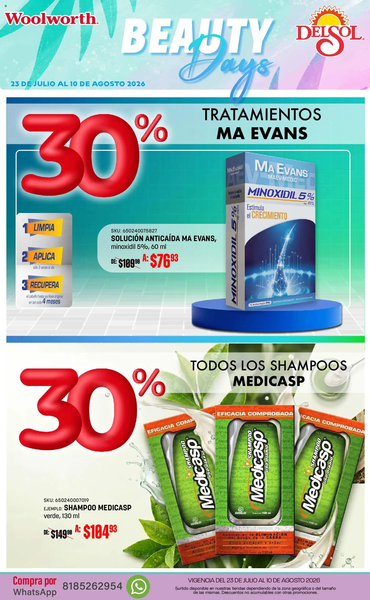 Nuevas ofertas de Del Sol y Woolworth válidas en toda la República Mexicana desde el 23/07/2026. ¡Encuentra las mejores ofertas en Del Sol y Woolworth catálogo! | Página: 3
