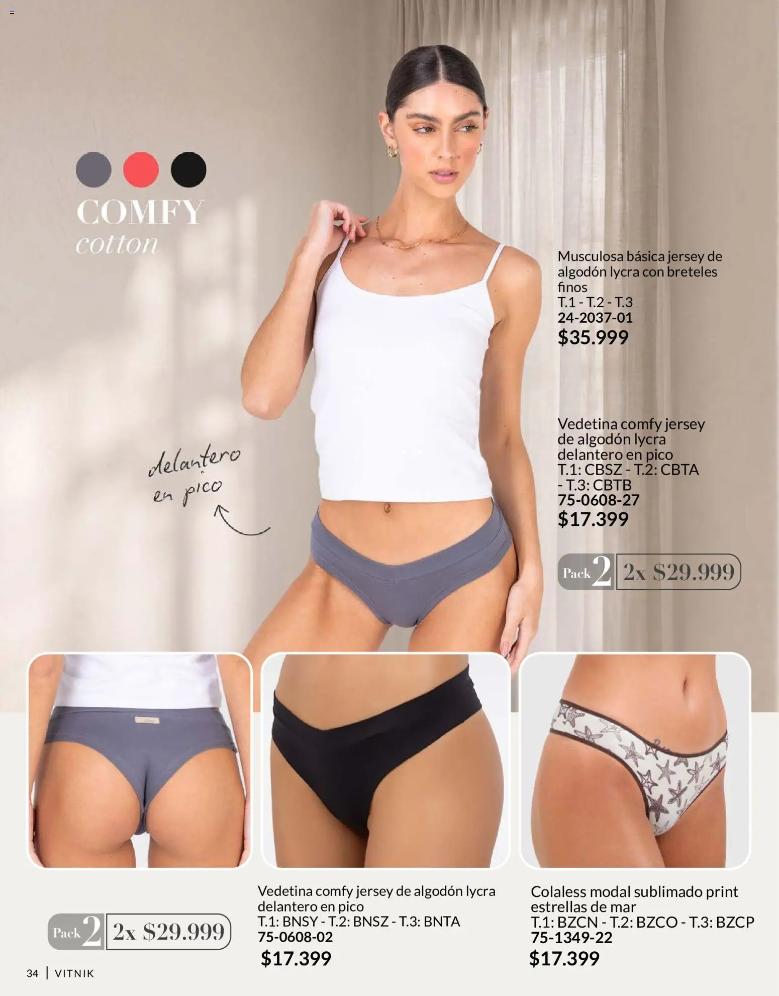 Vitnik - Underwear & Complements │ válido desde el 01/09/2026 | Página: 34 | Productos: Pico, Algodón, Musculosa