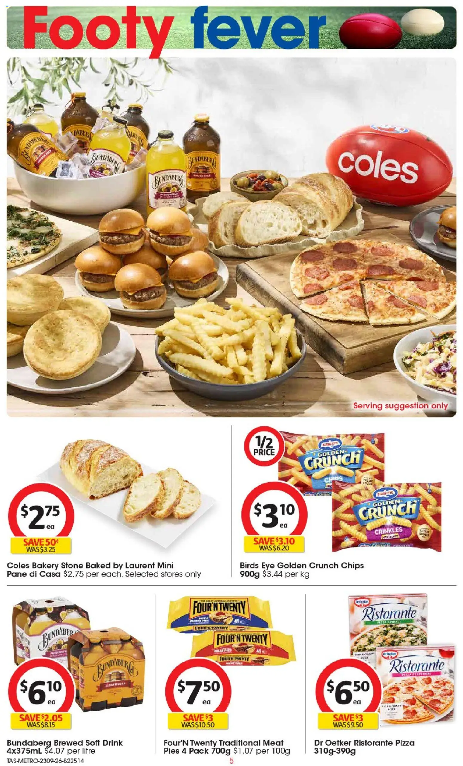 Coles catalogue - valid from 23/09/2026 | Page: 5 | Products: Bread, Meat, Pies, Bakery