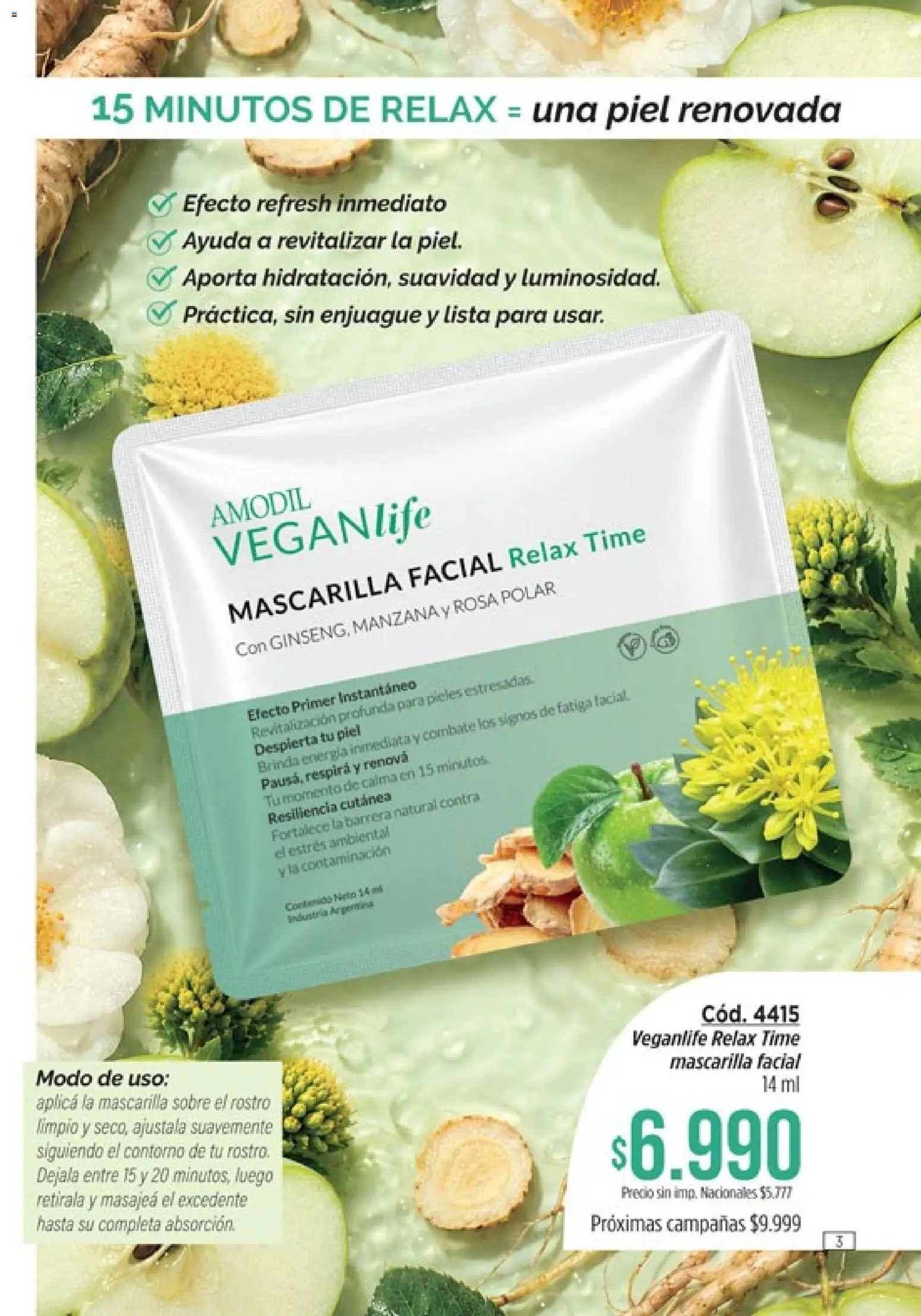 Catálogo Amodil Campaña 12 │ válido desde el 30/06/2026 | Página: 3 | Productos: Mascarilla, Sobre, Contorno, Manzana
