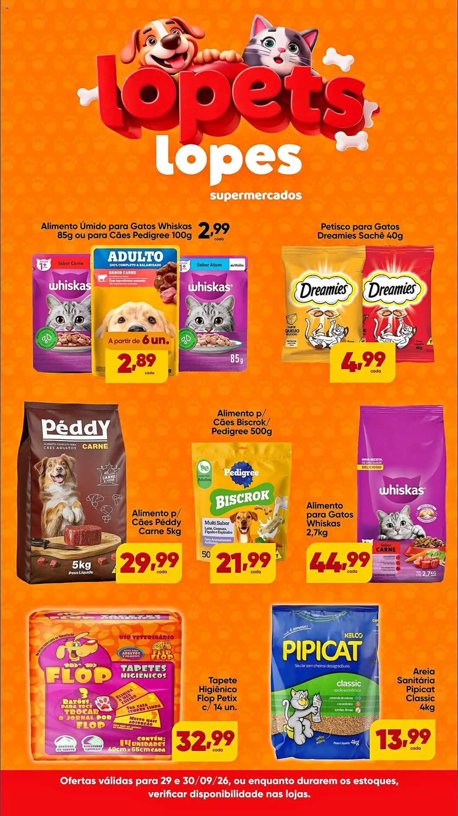 Lopes Supermercados Folheto - válido de 29/09/2026 | Página: 1 | Produtos: Tapete, Alimento úmido, Carne, Atum