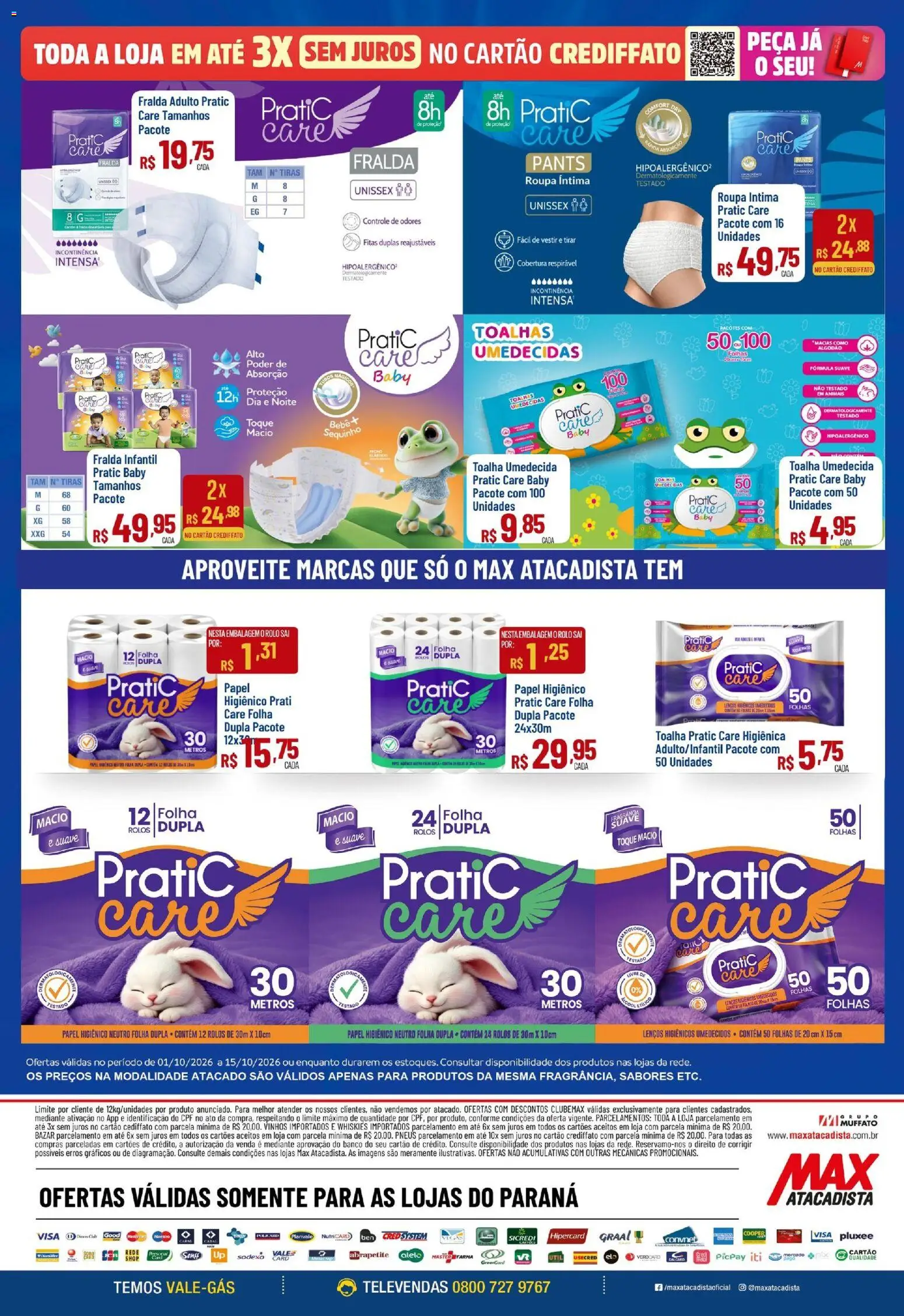 Max Atacadista Folheto - válido de 01/10/2026 | Página: 2 | Produtos: Cará, Pneus, Papel higiênico, Toalha umedecida