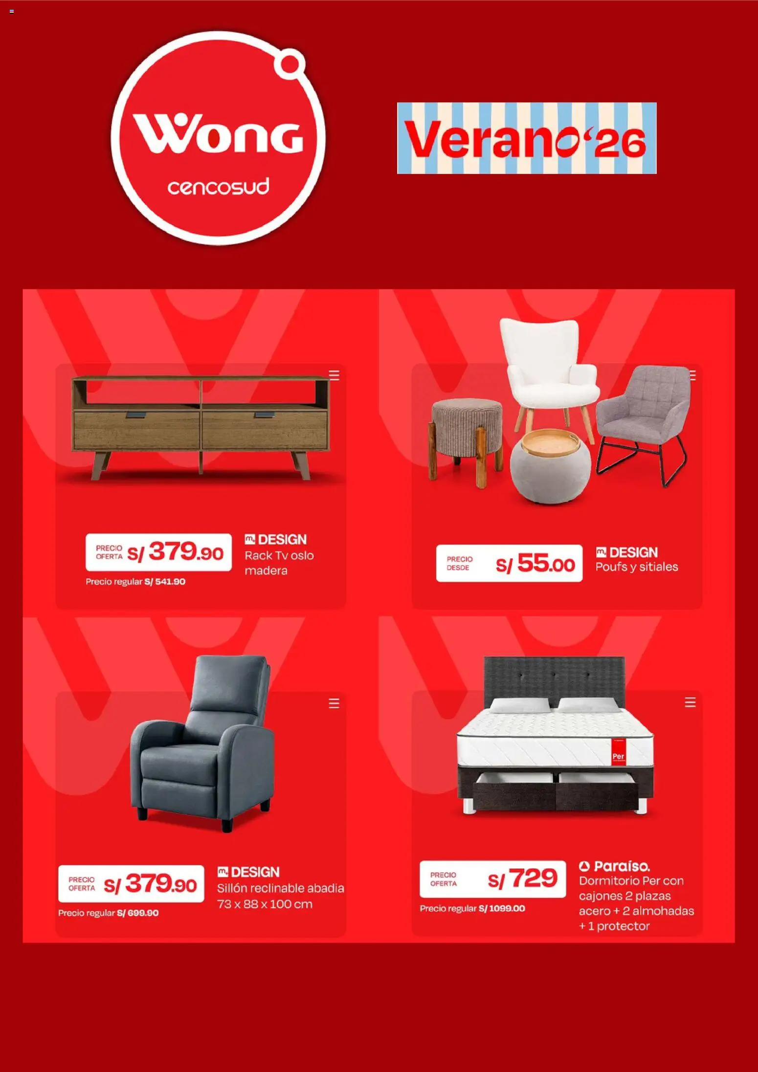 Catálogo Wong válido desde 31/08/2026 | Página: 3 | Productos: Sillón