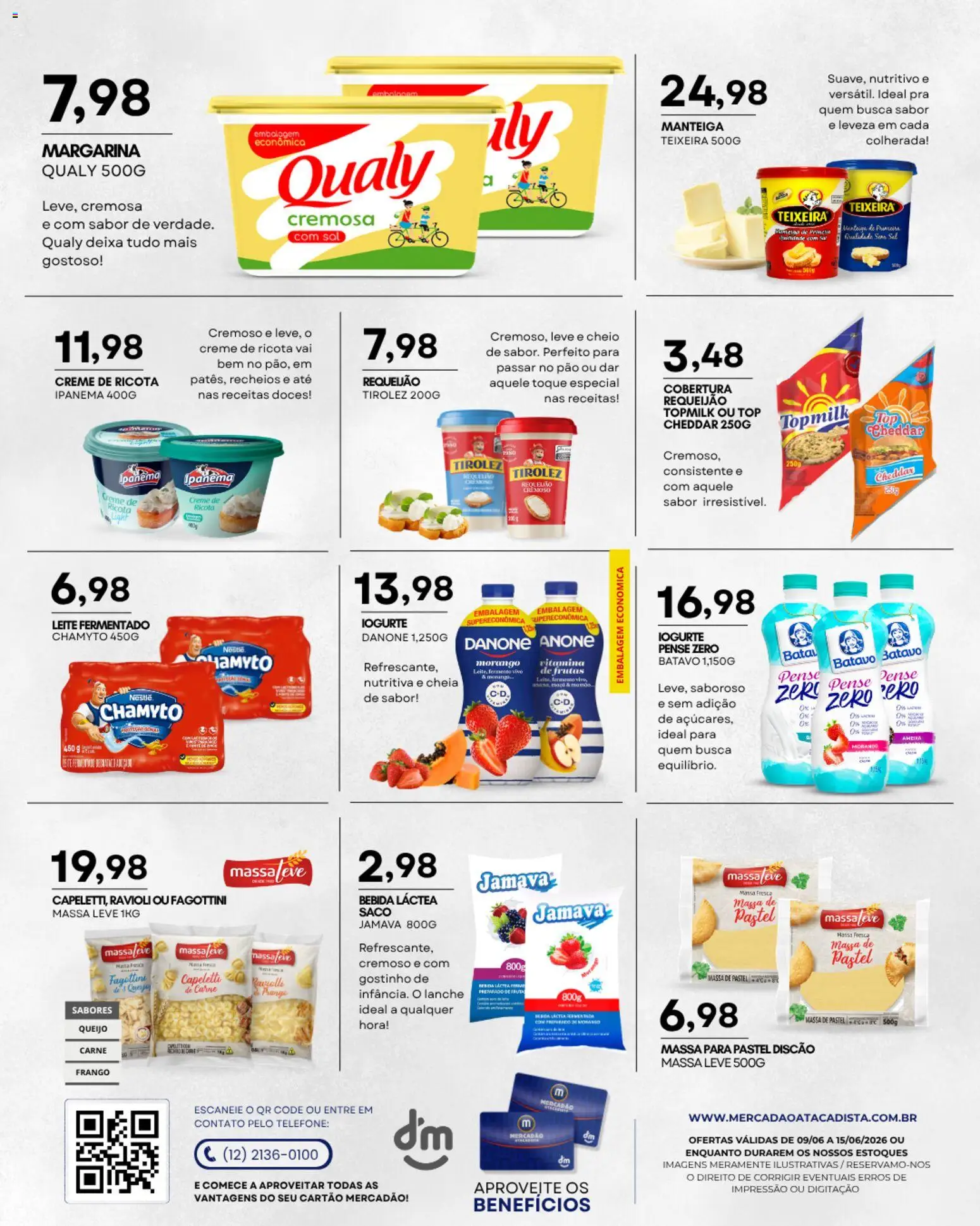 Mercadão Atacadista Folheto - válido de 09.06.2026 | Página: 6 | Produtos: Iogurte, Telefone, Sal, Margarina