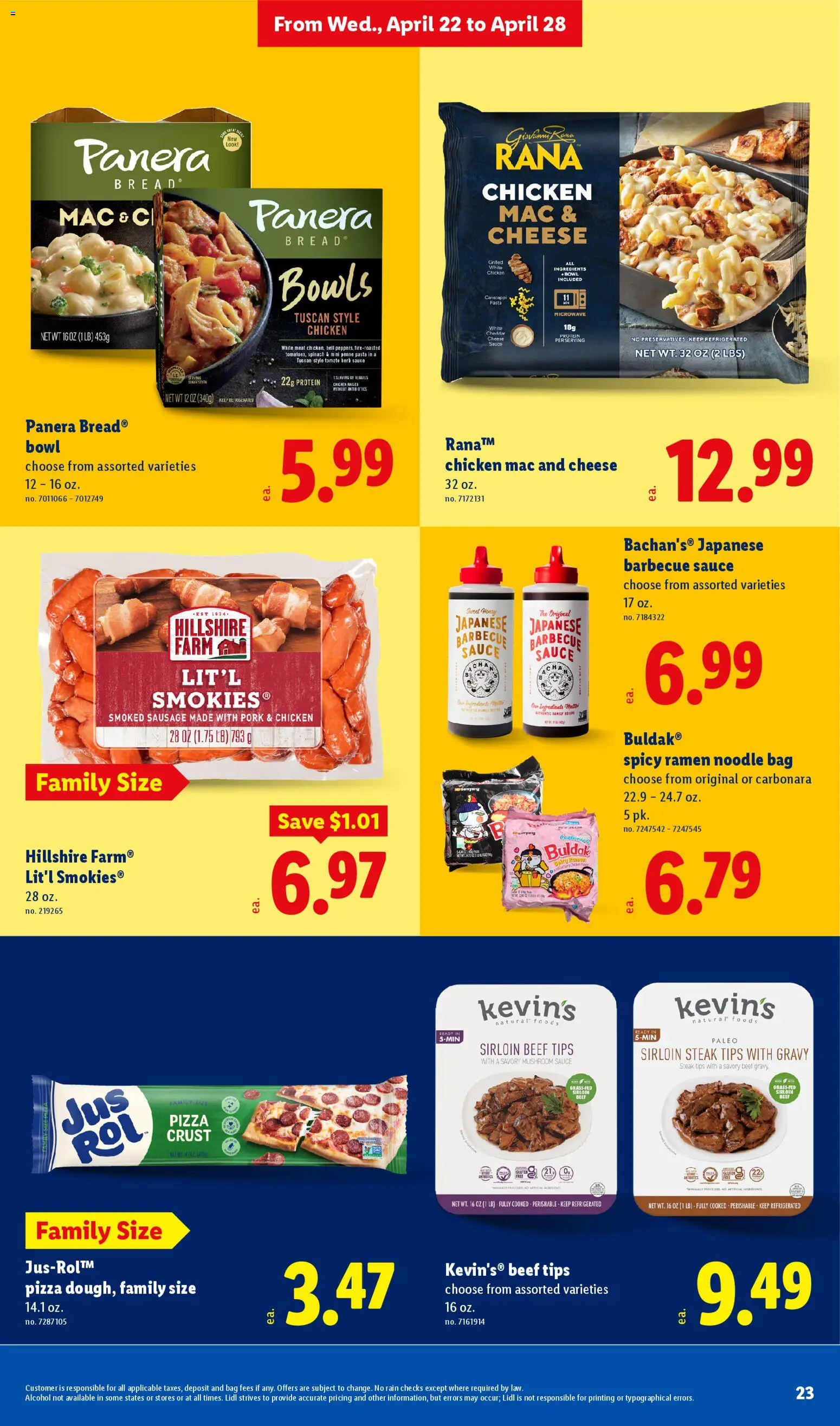 Lidl Weekly Ad - valid from 22.04.2026 | Page: 23 | Products: Spinach, Pork, Beef, Pasta