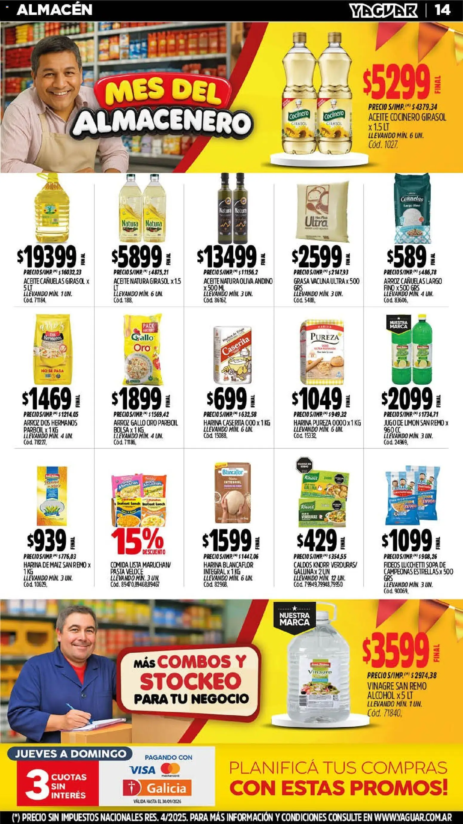 Yaguar catálogo │ válido desde el 07/09/2026 | Página: 15 | Productos: Aceite, Sopa, Limón, Arroz