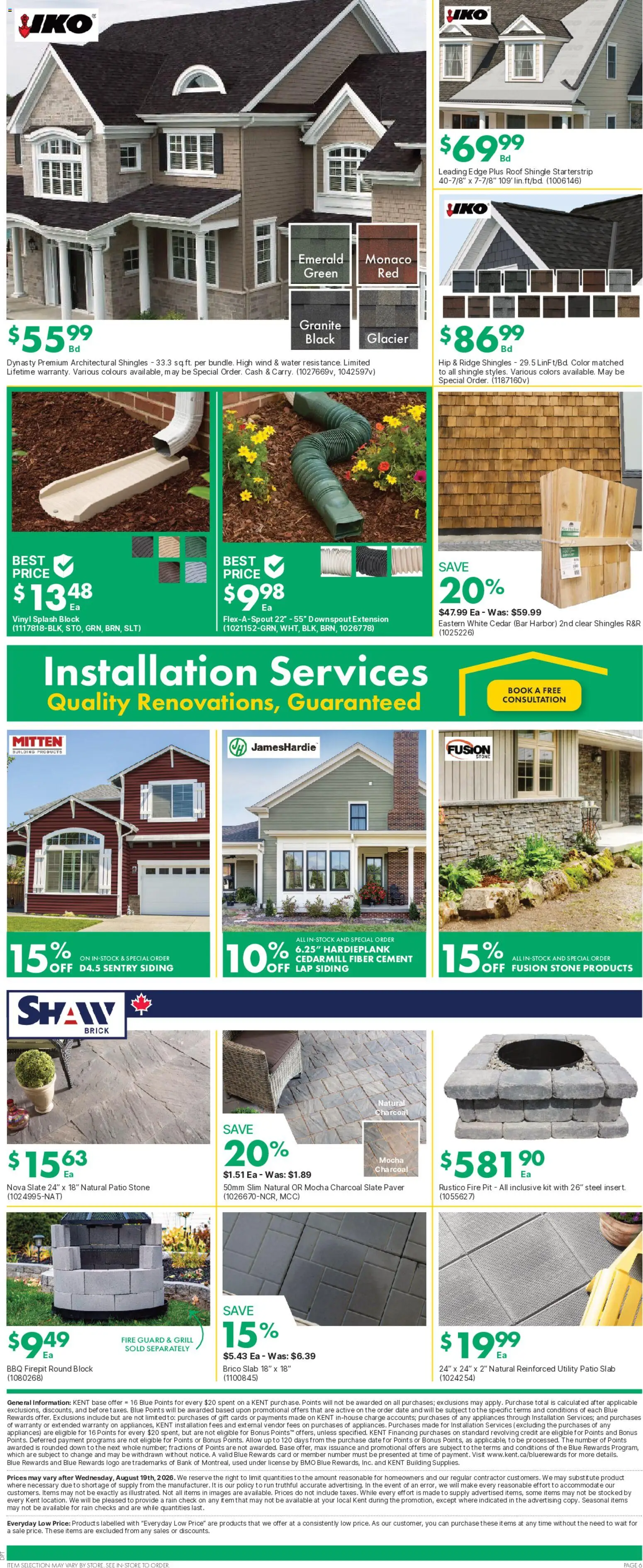 Kent flyer valid from Aug 13, 2026 | Page: 7 | Products: Water, Ridge, Cement, Charcoal