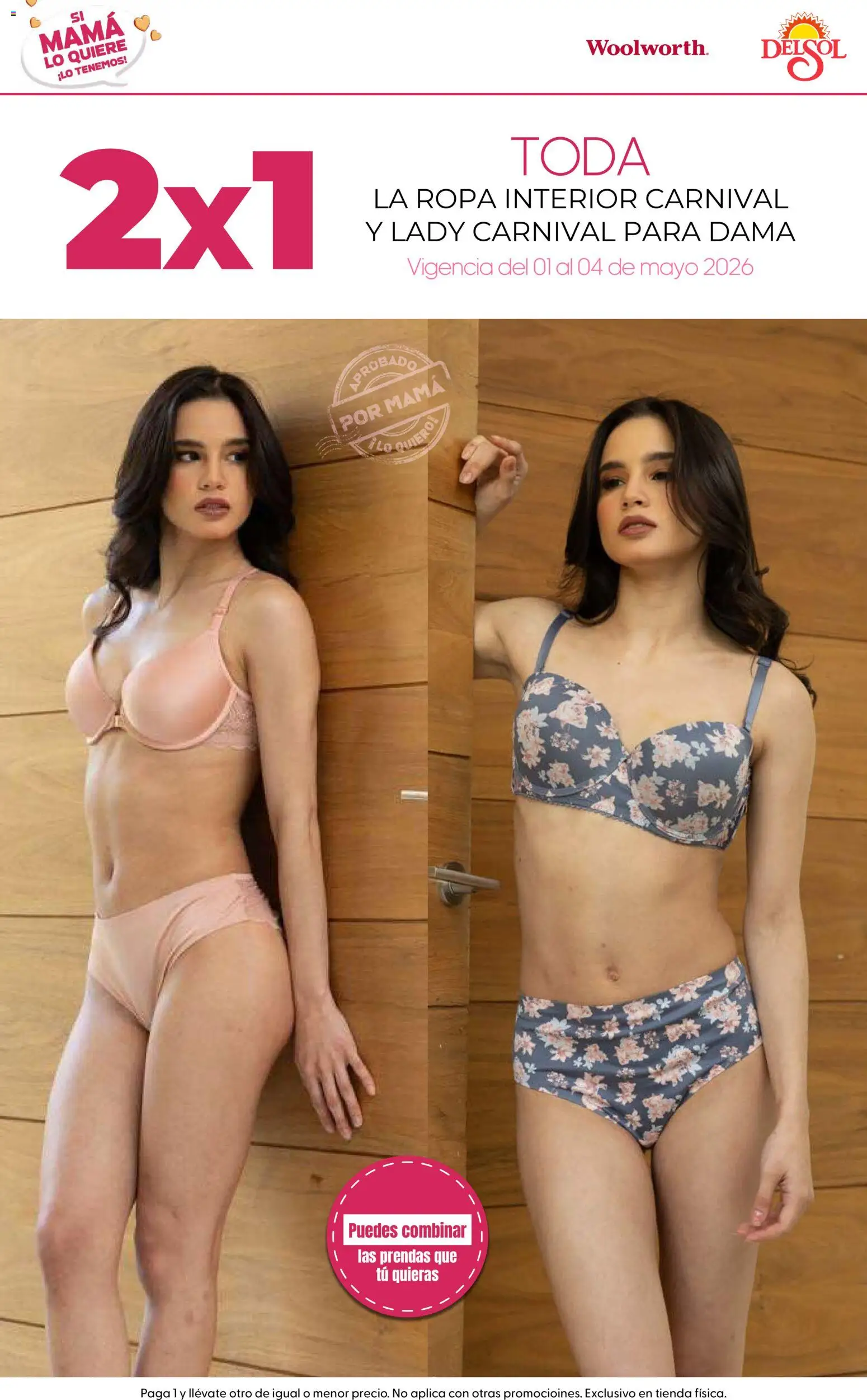 Nuevas ofertas de Del Sol y Woolworth válidas en toda la República Mexicana desde el 01.05.2026. ¡Encuentra las mejores ofertas en Del Sol y Woolworth catálogo! | Página: 3 | Productos: Ropa, Ropa interior