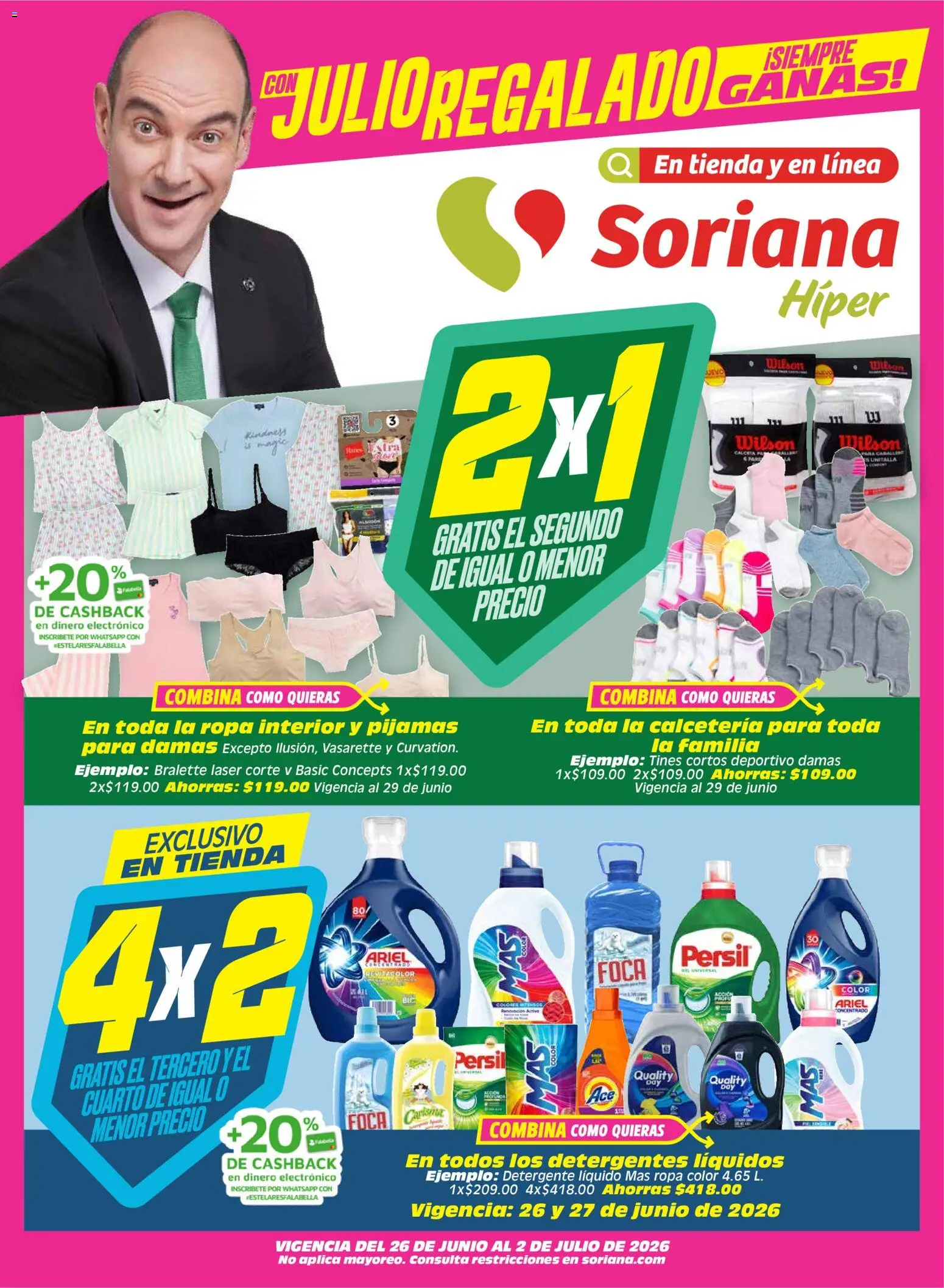 Nuevas ofertas de Soriana válidas en toda la República Mexicana desde el 26/06/2026. ¡Encuentra las mejores ofertas en Soriana folleto! | Página: 1