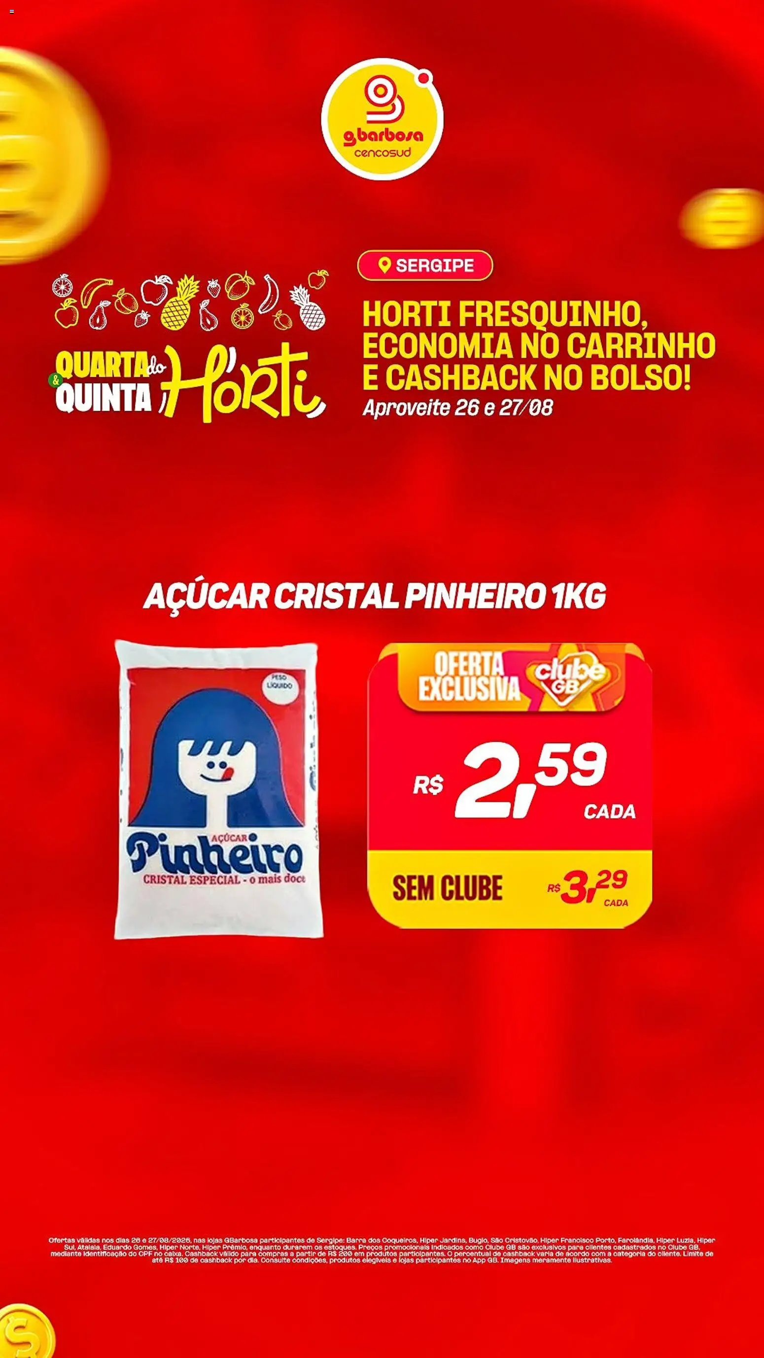 Gbarbosa Folheto - válido de 26/08/2026 | Página: 3 | Produtos: Carrinho, Açúcar, Açúcar cristal