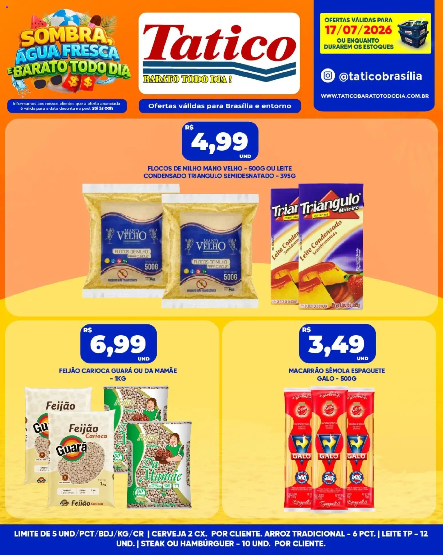 Tatico Folheto - válido de 18/07/2026 | Página: 25 | Produtos: Espaguete, Feijão, Cerveja, Leite condensado