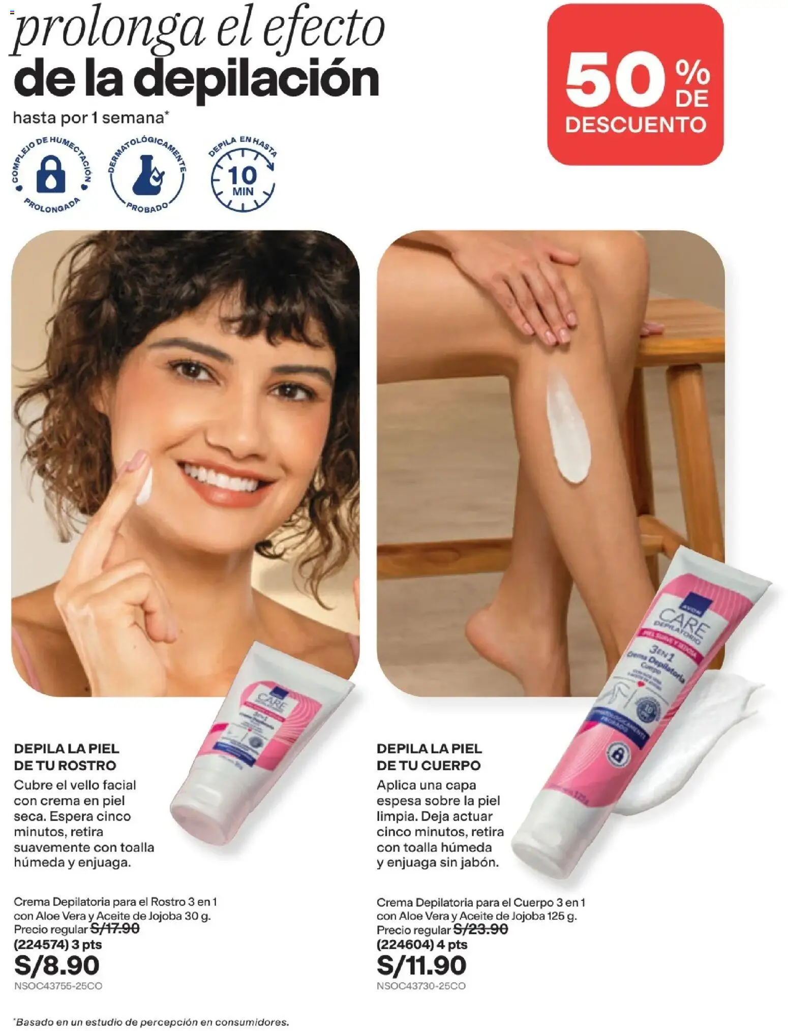 Catálogo Avon válido desde 29/08/2026 | Página: 142 | Productos: Crema depilatoria, Aloe vera, Aceite, Crema