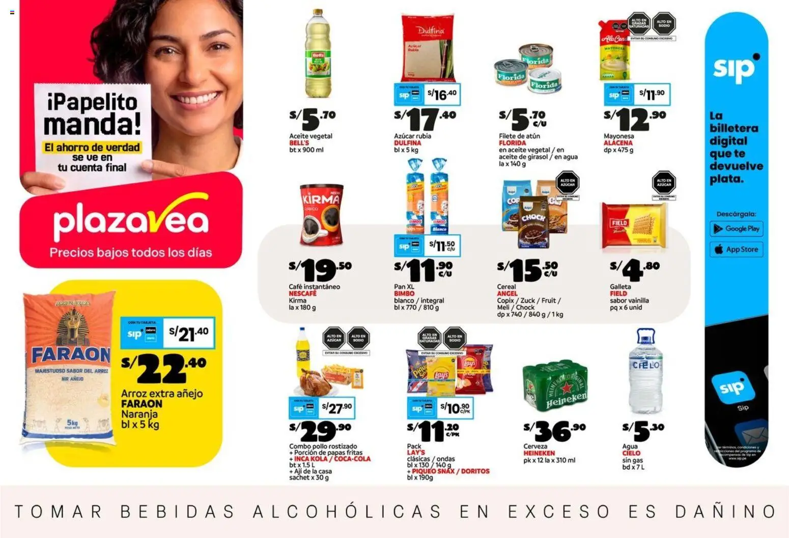 Catálogo Plaza Vea válido desde 25/09/2026 | Página: 1 | Productos: Filete de atún, Aceite vegetal, Pollo, Agua