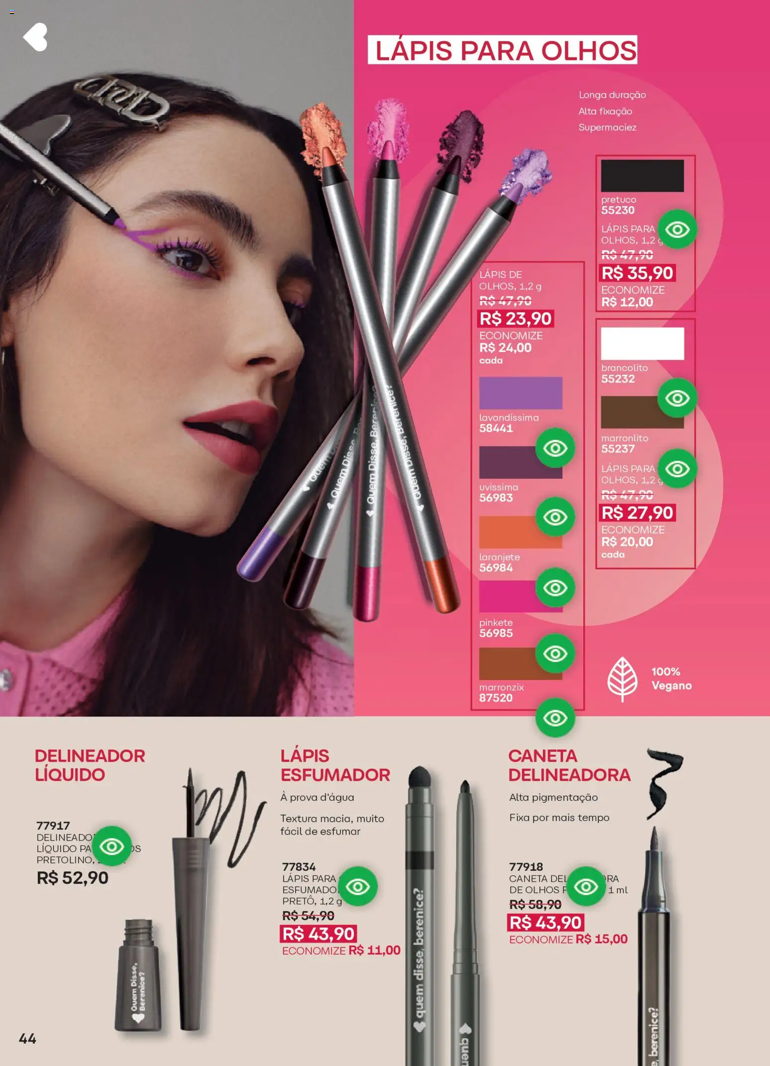 O Boticário Folheto - válido de 10/08/2026 | Página: 48 | Produtos: Delineador, Lápis, Caneta, Pá