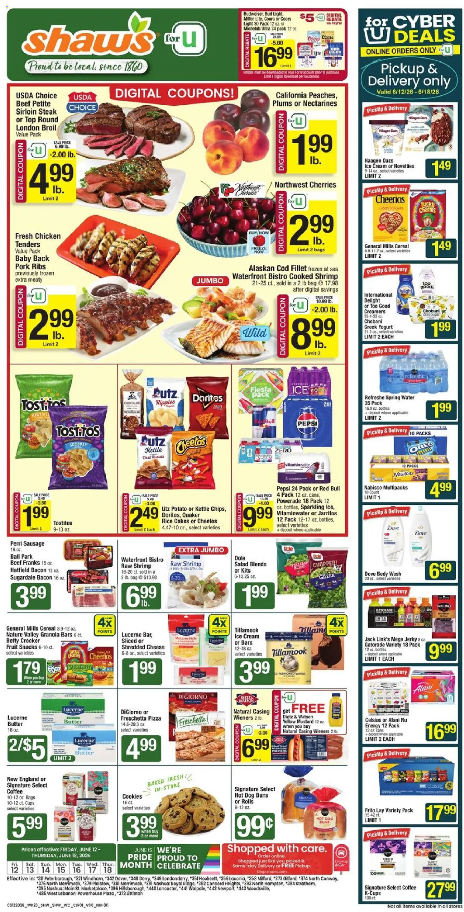 Shaw's Weekly Ad - NH - valid from 12.06.2026 | Page: 1 | Products: Vitamin, Coffee, Pork, Rice