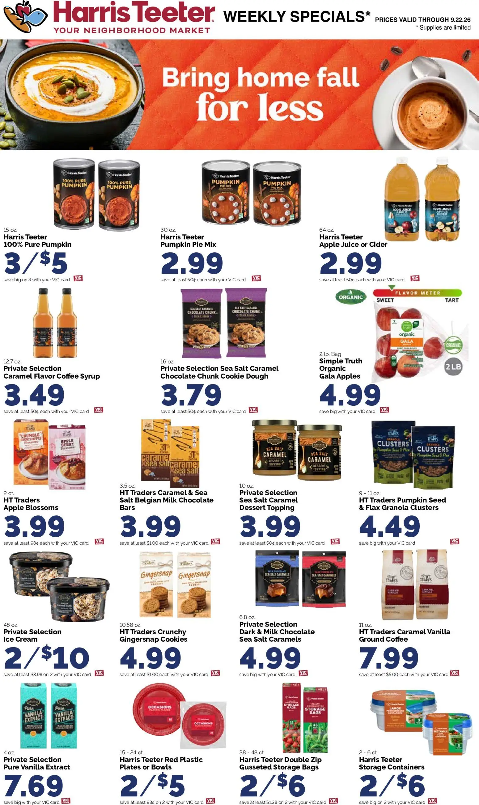 Harris Teeter Weekly Ad - valid from 09/16/2026 | Page: 12 | Products: Syrup, Pumpkin Pie, Dough, Bag