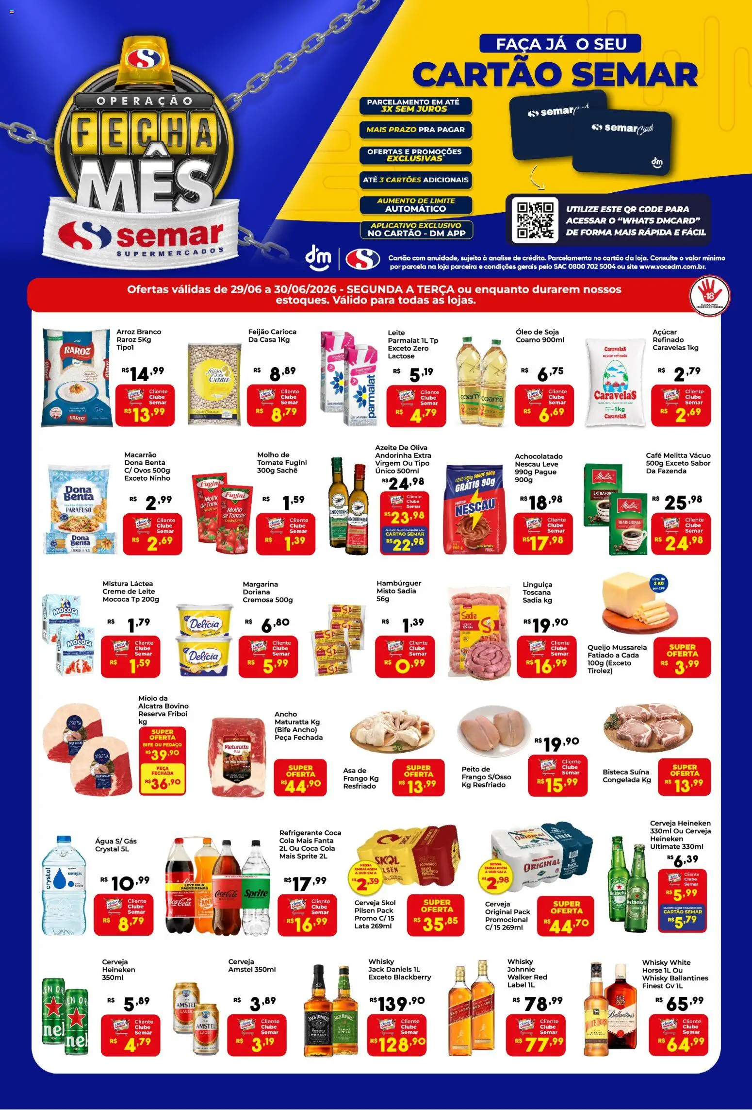Semar Supermercado Folheto - válido de 29/06/2026 | Página: 1 | Produtos: Fanta, Óleo, Arroz, Açúcar