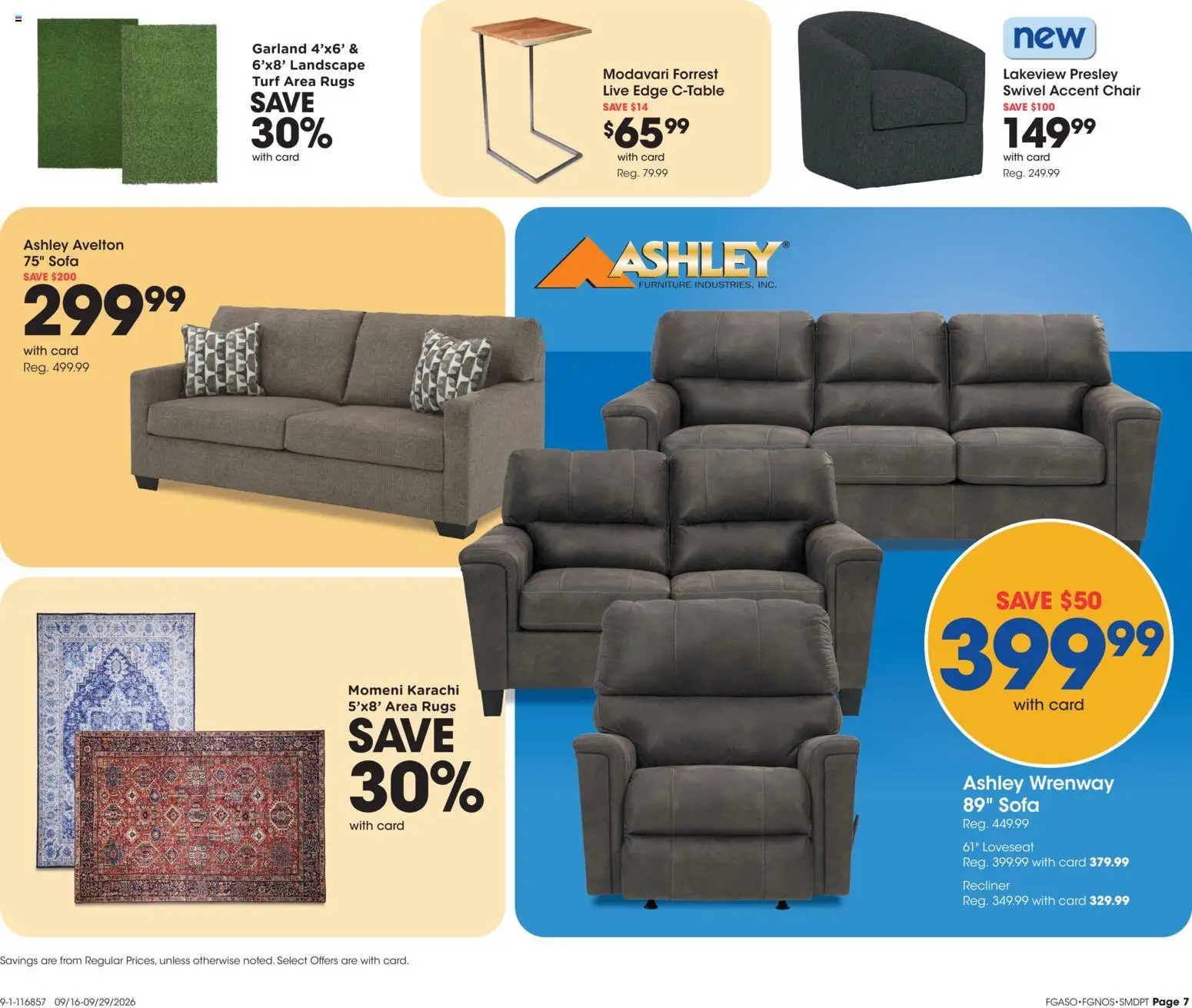 Fred Meyer Home & Apparel - valid from 09/16/2026 | Page: 7 | Products: Sofa, Chair, Swivel, Accent Chair