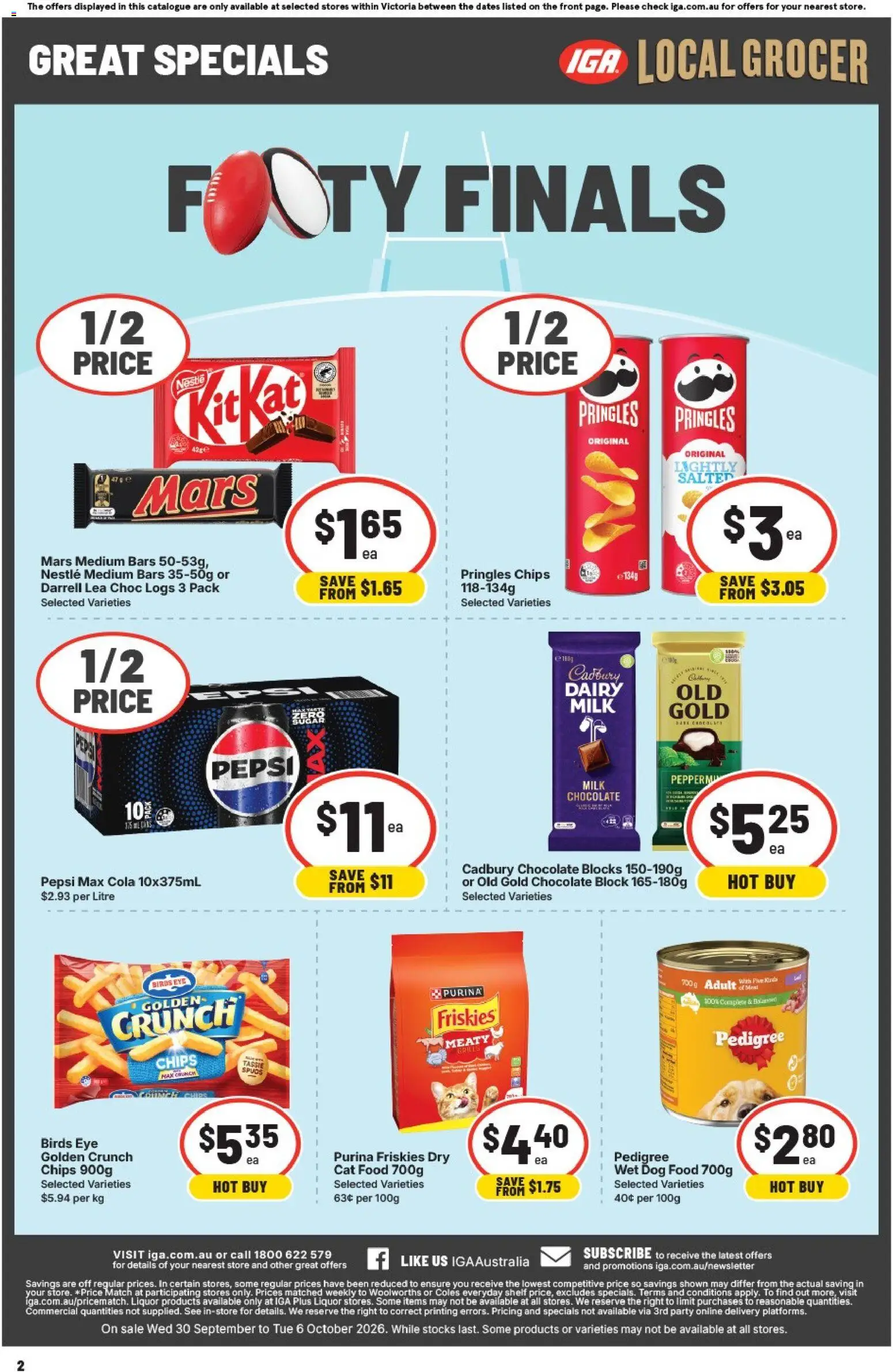 IGA catalogue - valid from 30/09/2026 | Page: 2 | Products: Shelf, Milk, Chocolate, Pepsi Max