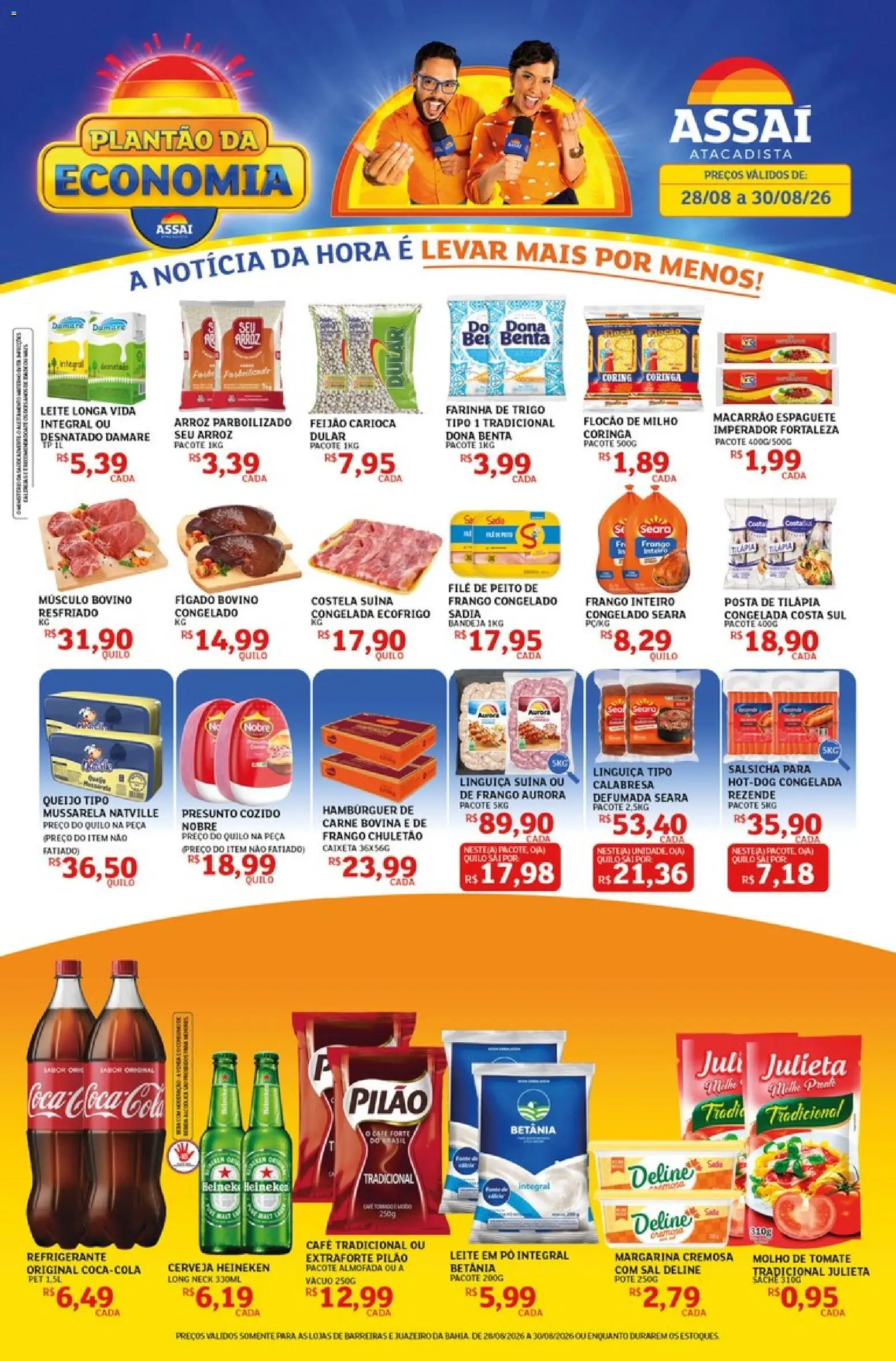 Assaí Atacadista Folheto - válido de 28/08/2026 | Página: 1 | Produtos: Feijão, Tilápia, Cerveja, Frango