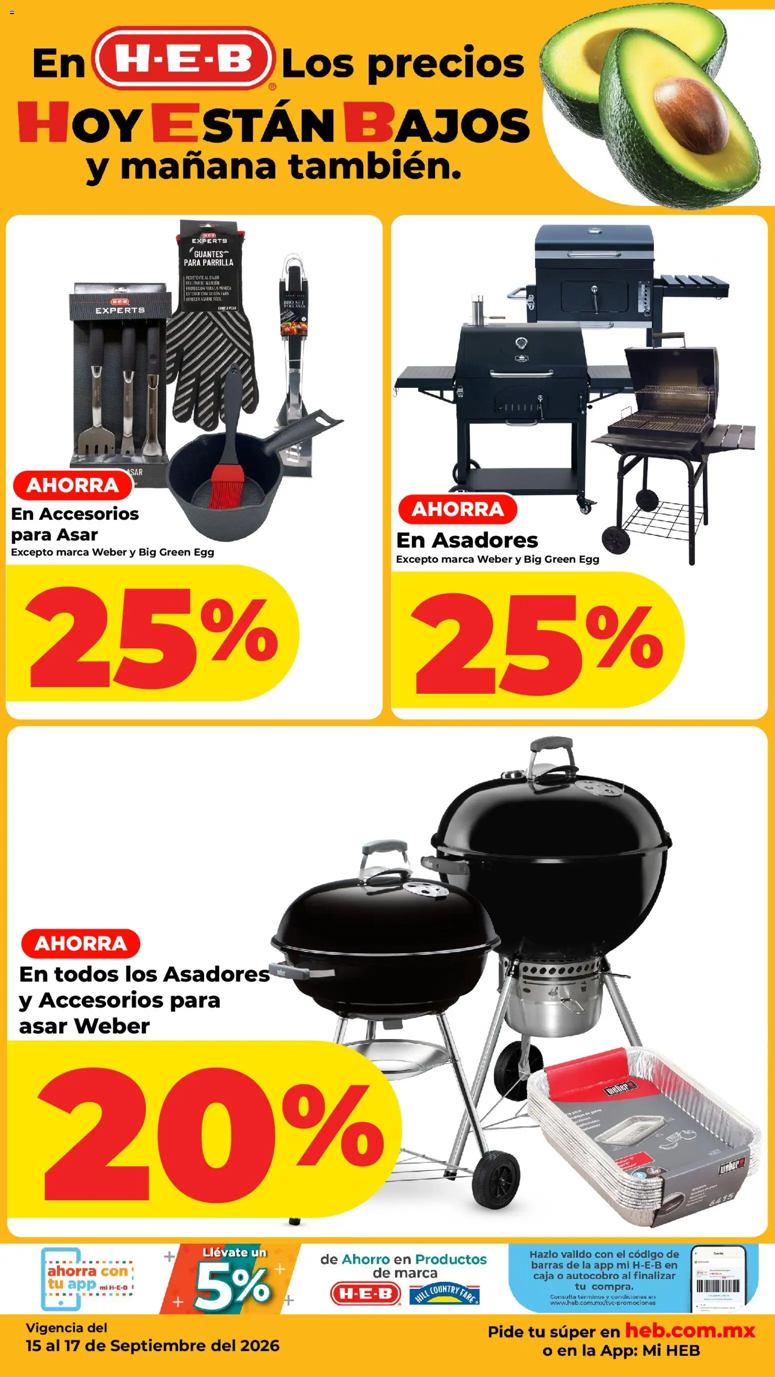Nuevas ofertas de H-E-B válidas en toda la República Mexicana desde el 15/09/2026. ¡Encuentra las mejores ofertas en H-E-B folleto Los precios hoy están bajos! | Página: 8 | Productos: Guantes, Parrilla, Caja