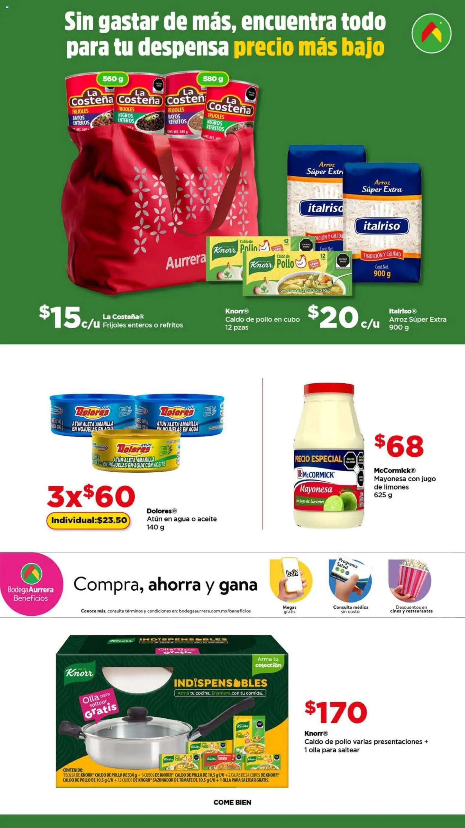 Nuevas ofertas de Bodega Aurrerá válidas en toda la República Mexicana desde el 22.04.2026. ¡Encuentra las mejores ofertas en Bodega Aurrerá folleto! | Página: 3 | Productos: Atún, Jugo, Arroz, Despensa