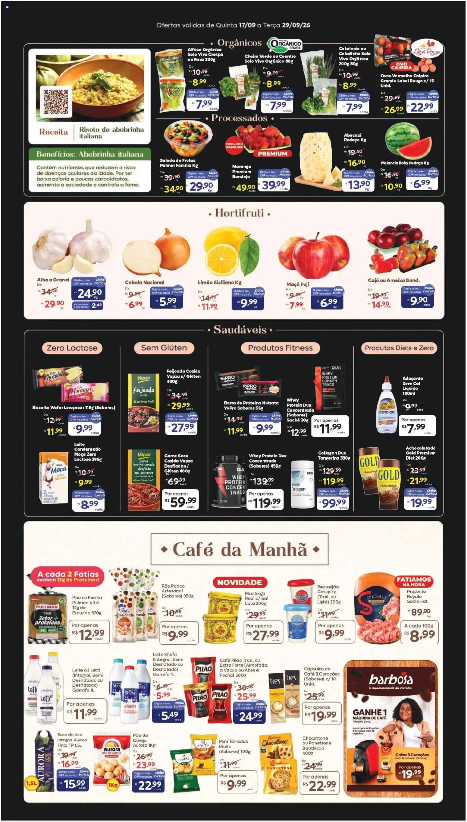 Barbosa Supermercados Folheto - válido de 17/09/2026 | Página: 2 | Produtos: Cebola, Presunto, Catupiry, Bandeja