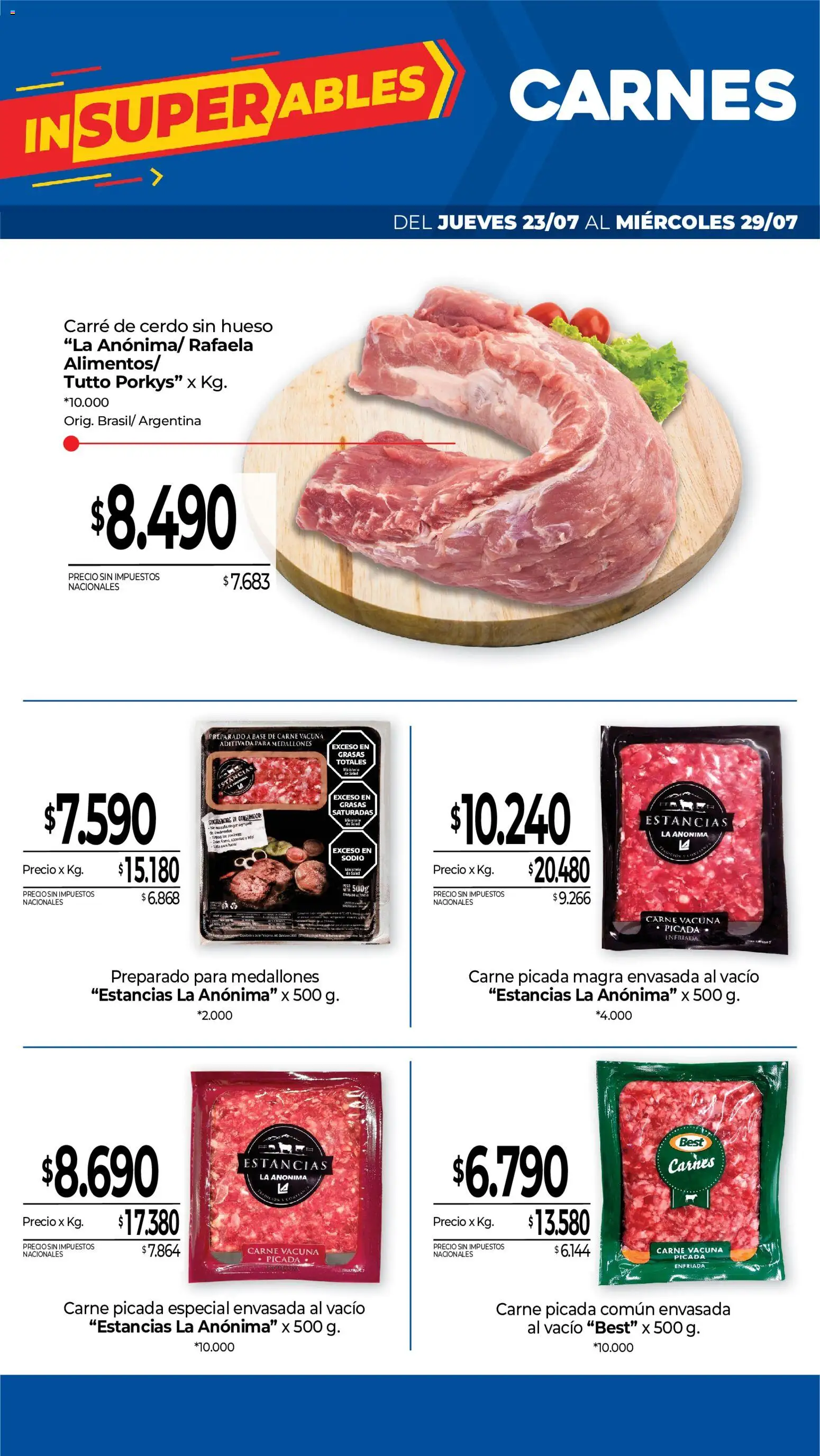 La Anonima - Catálogo Frescos │ válido desde el 23/07/2026 | Página: 3 | Productos: Cerdo