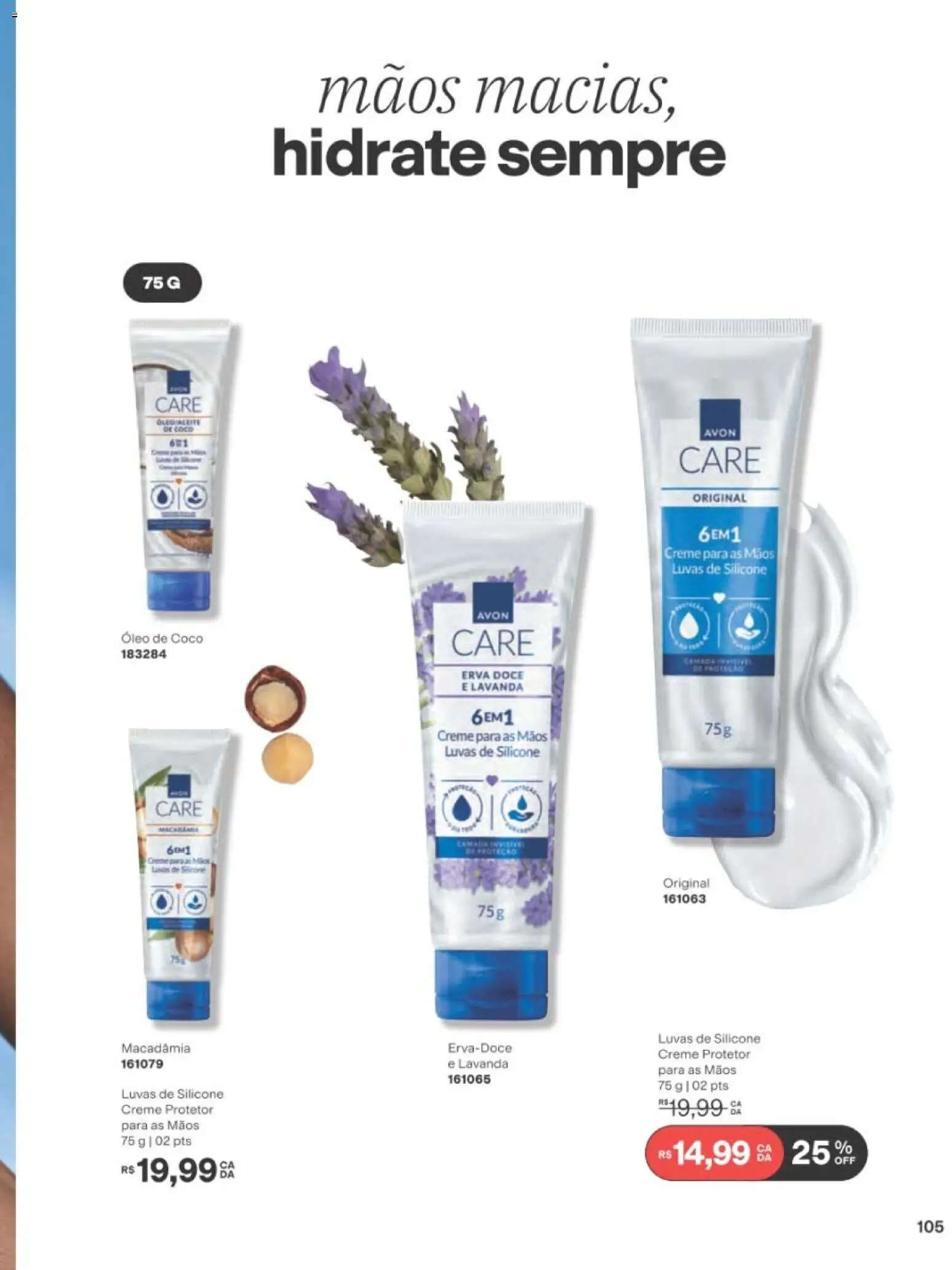 Avon Folheto - válido de 19/07/2026 | Página: 105 | Produtos: Coco, Óleo, Luvas, Óleo de coco