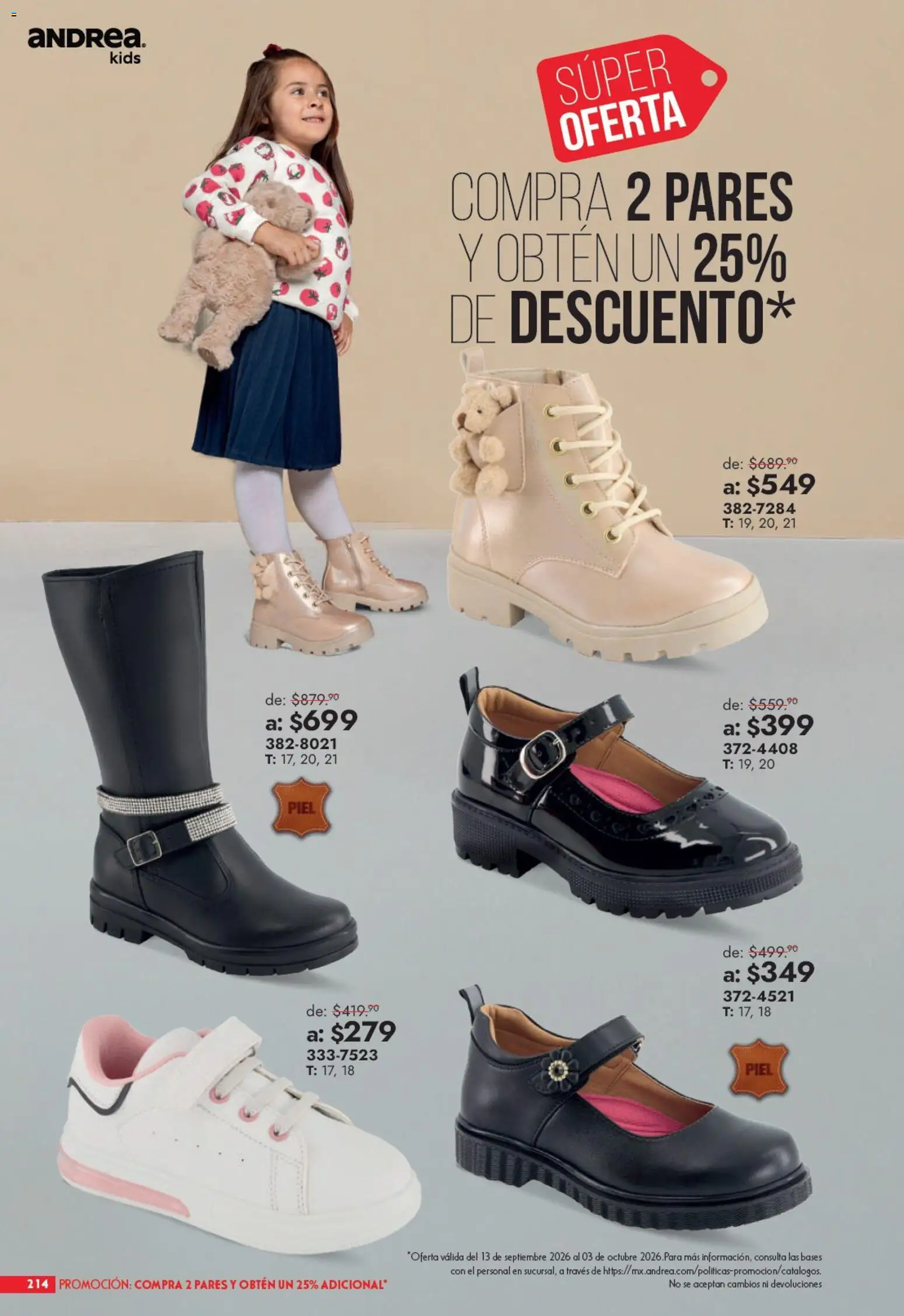 Nuevas ofertas de Andrea válidas en toda la República Mexicana desde el 13/09/2026. ¡Encuentra las mejores ofertas en Andrea catálogo Outlet! | Página: 214