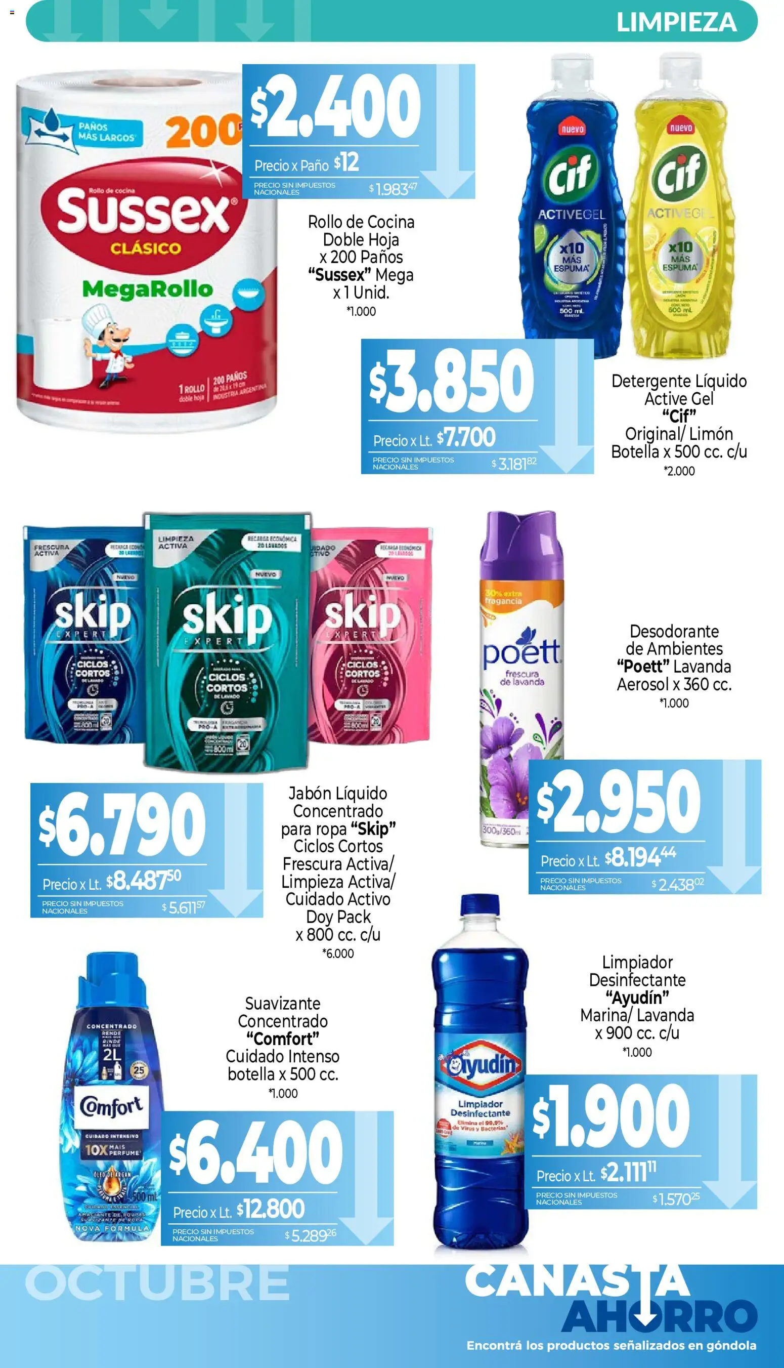 La Anonima - Canasta Ahorro │ válido desde el 01/10/2026 | Página: 14 | Productos: Fragancia, Detergente líquido, Detergente, Suavizante